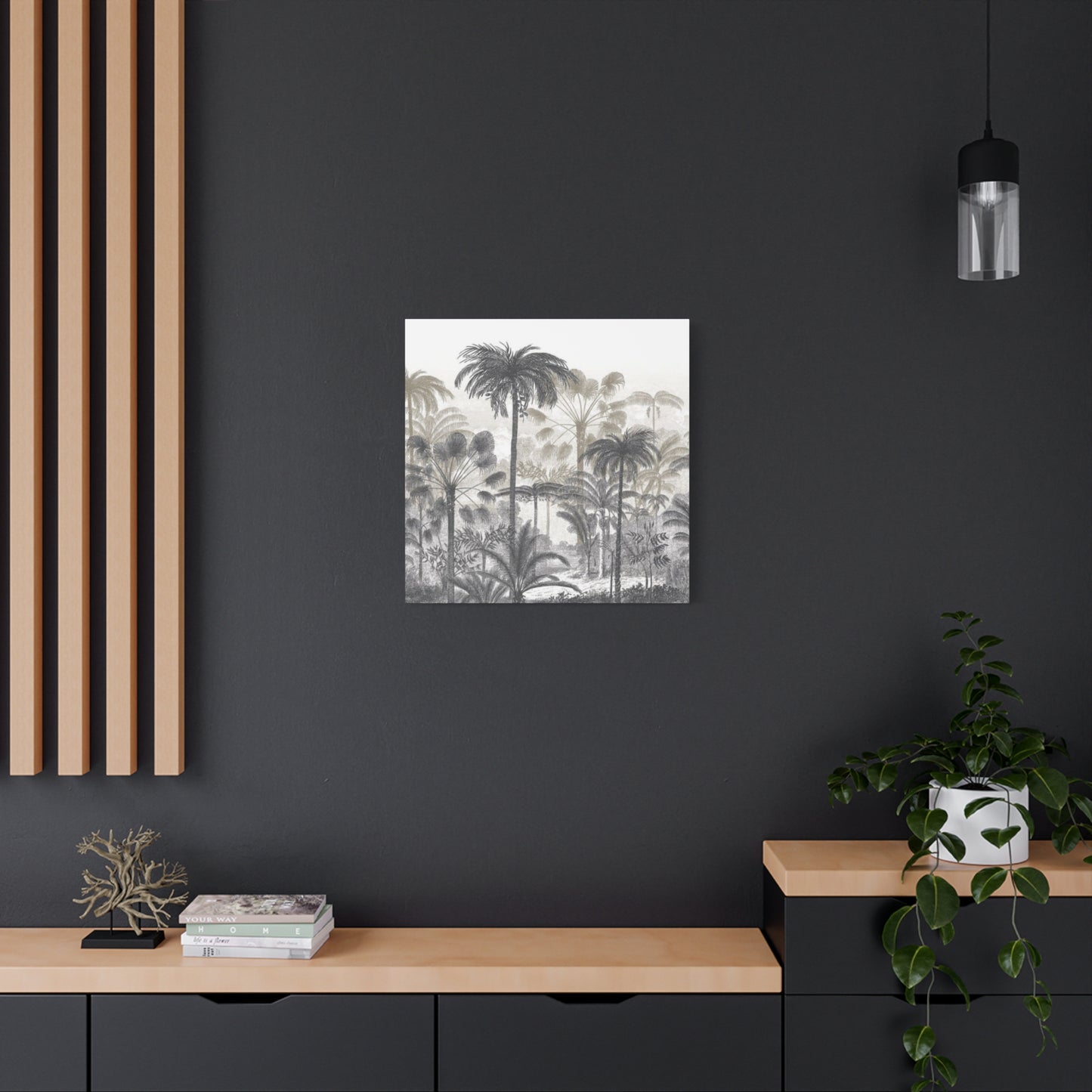 Monochrome Palm Tree Painting Wall Art & Canvas Prints