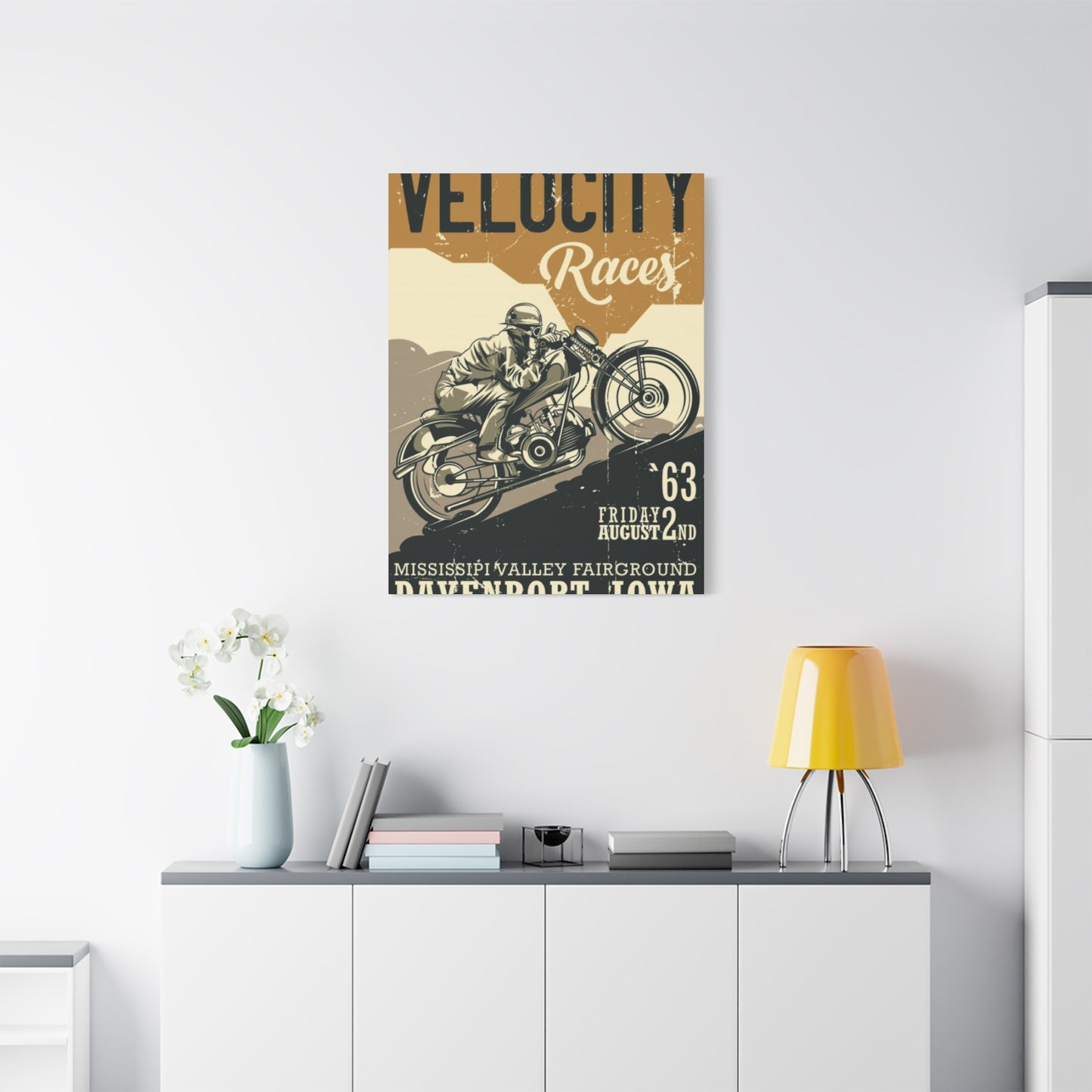 Velocity Races Motorcycle Wall Art & Canvas Prints