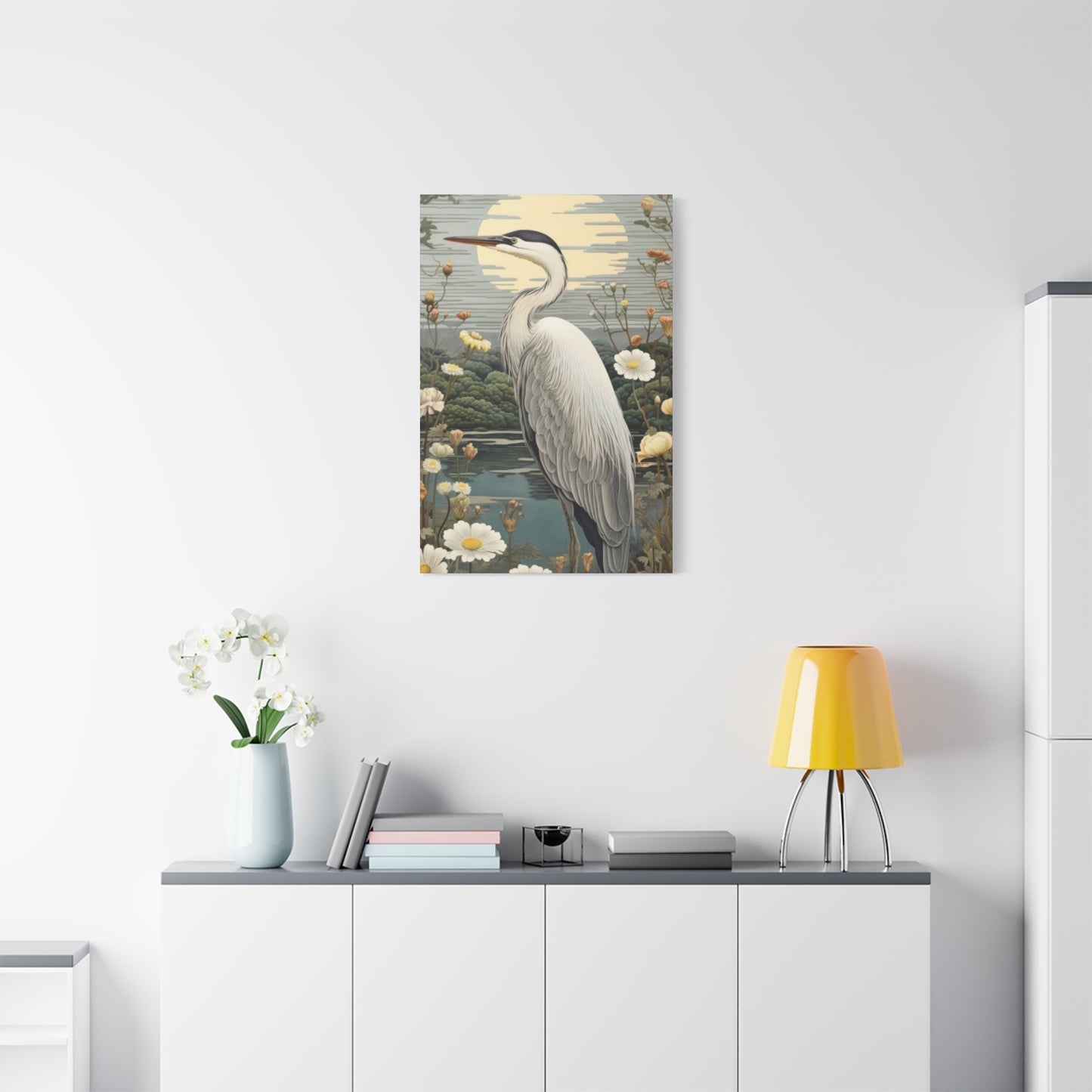 Herons With Flower Wall Art & Canvas Prints