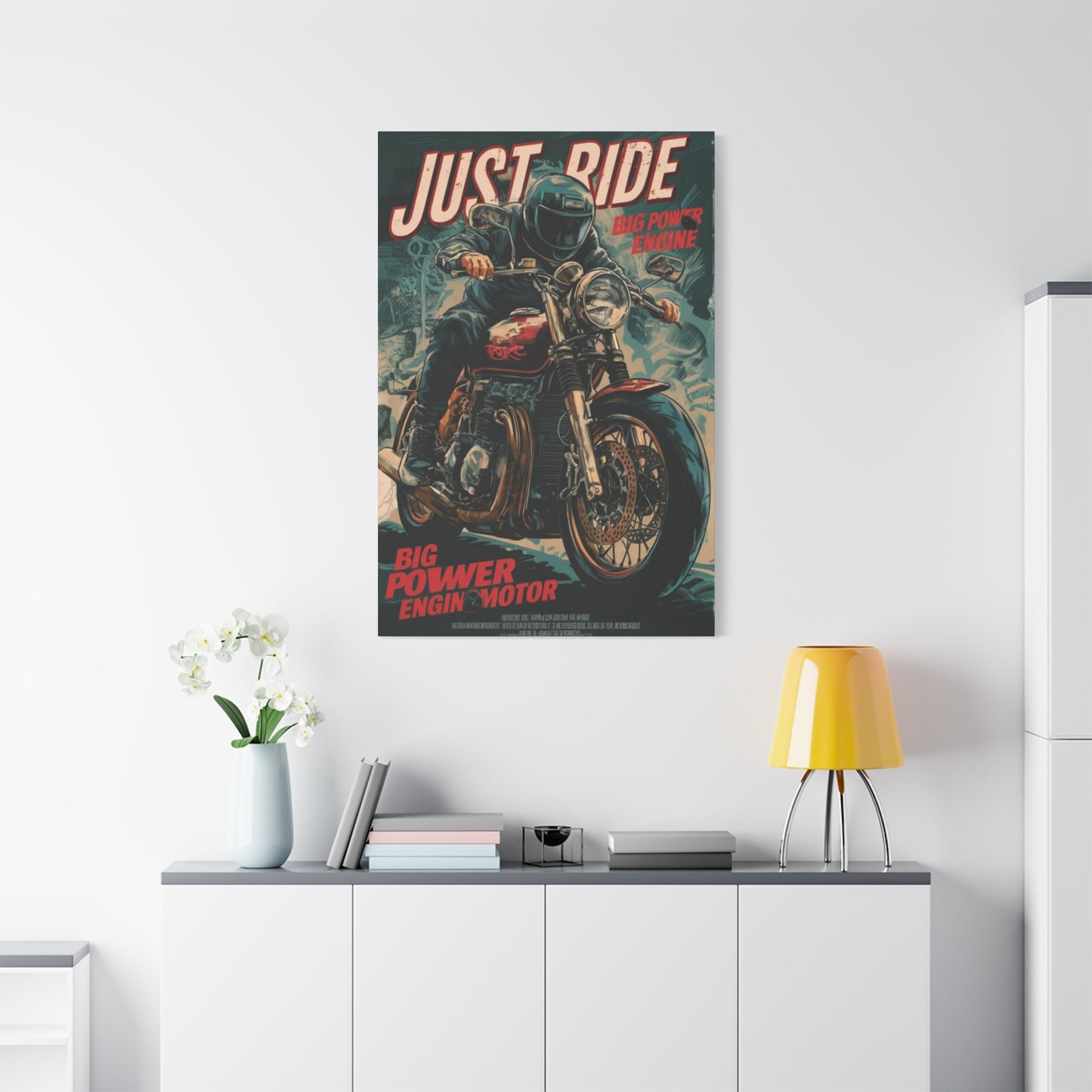 Just Rider Poster Motorcycle Wall Art & Canvas Prints