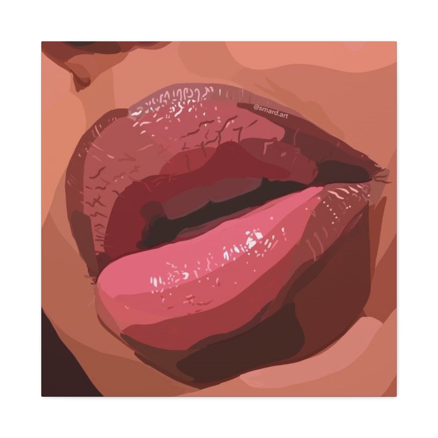 Model Dark Lips Painting Wall Art & Canvas Prints