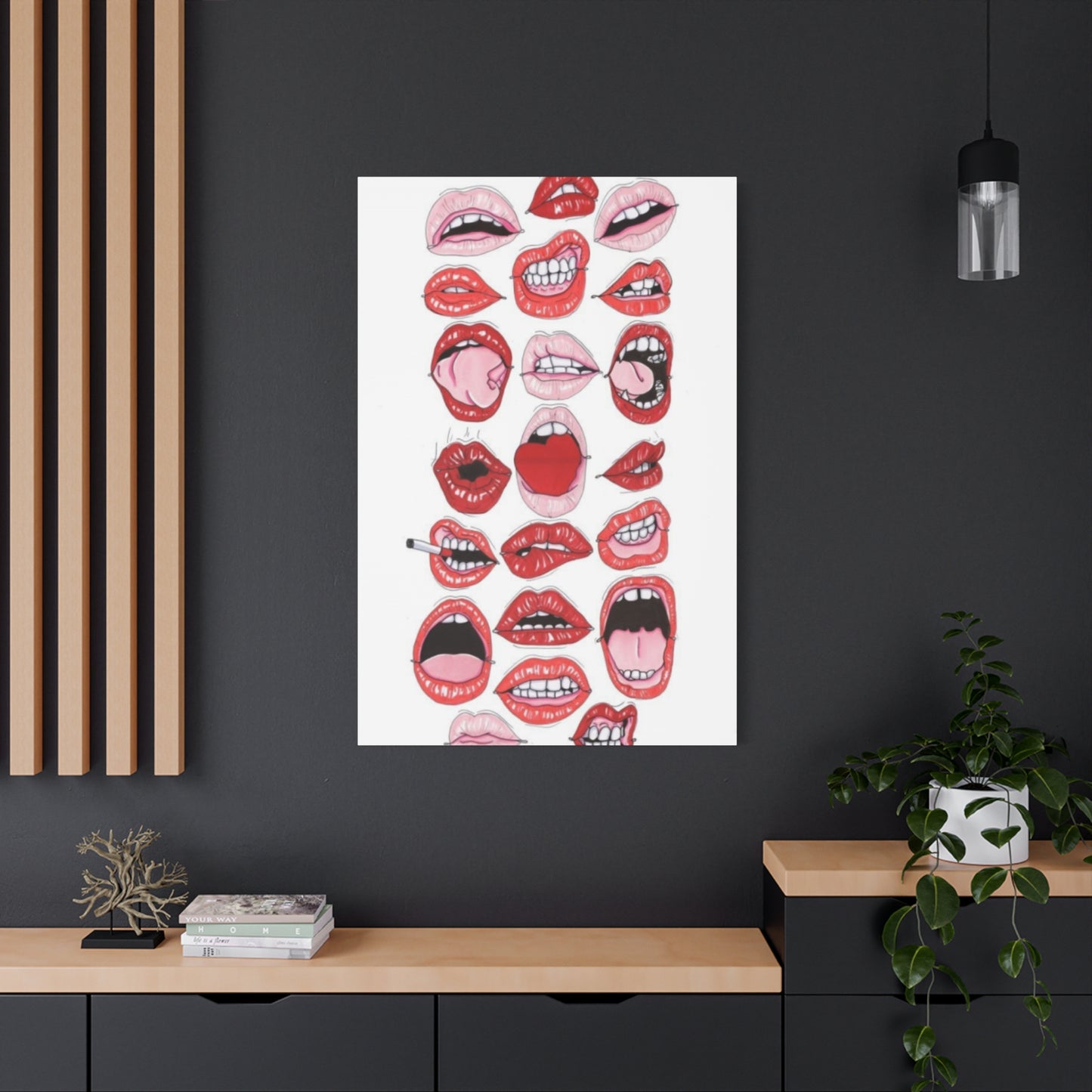 Lips Abstract Painting Wall Art & Canvas Prints