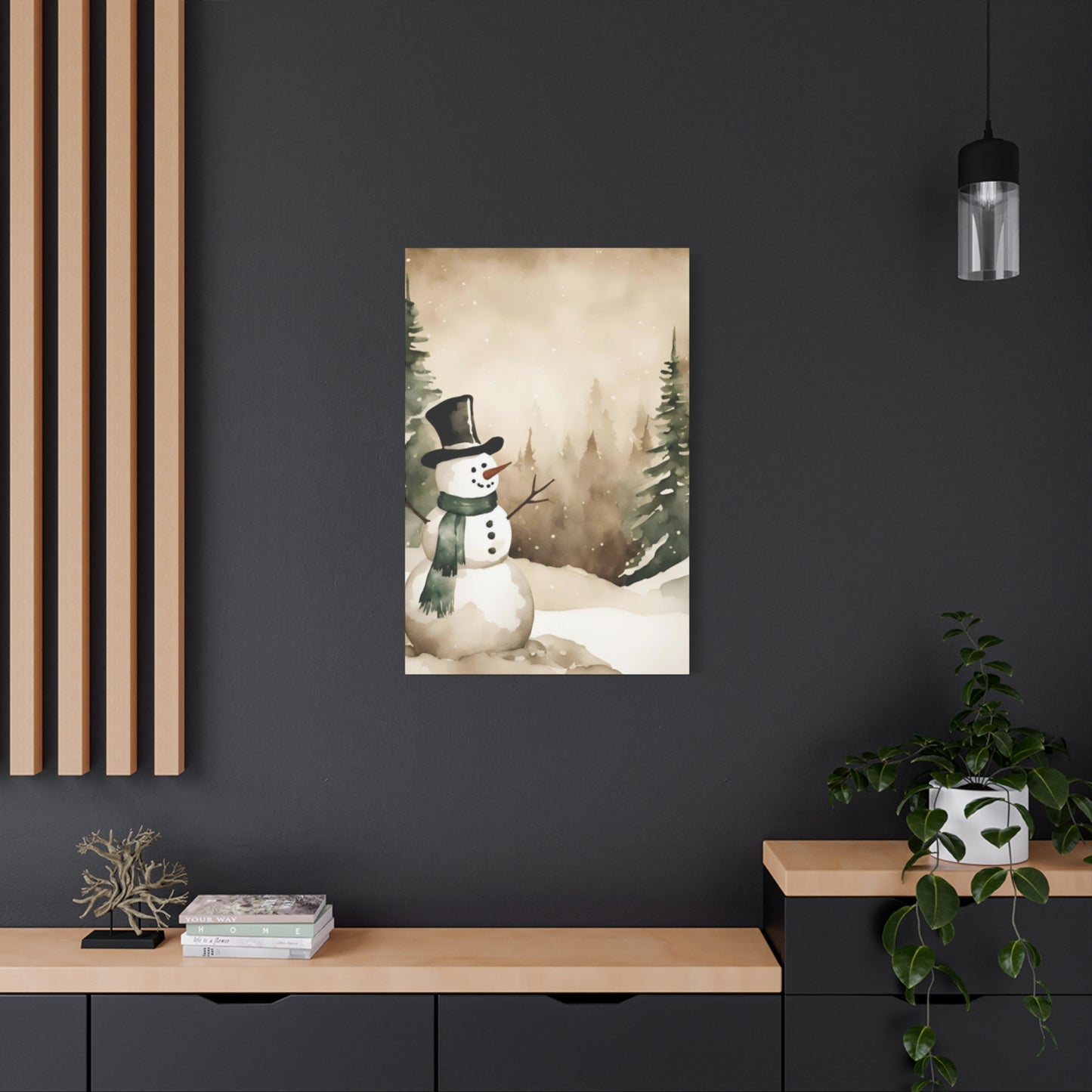 Happy Snowman Wall Art & Canvas Prints