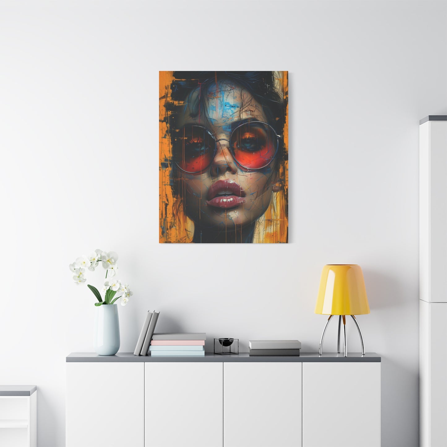 African Girl Abstract Mixed Media Wall Art & Canvas Prints