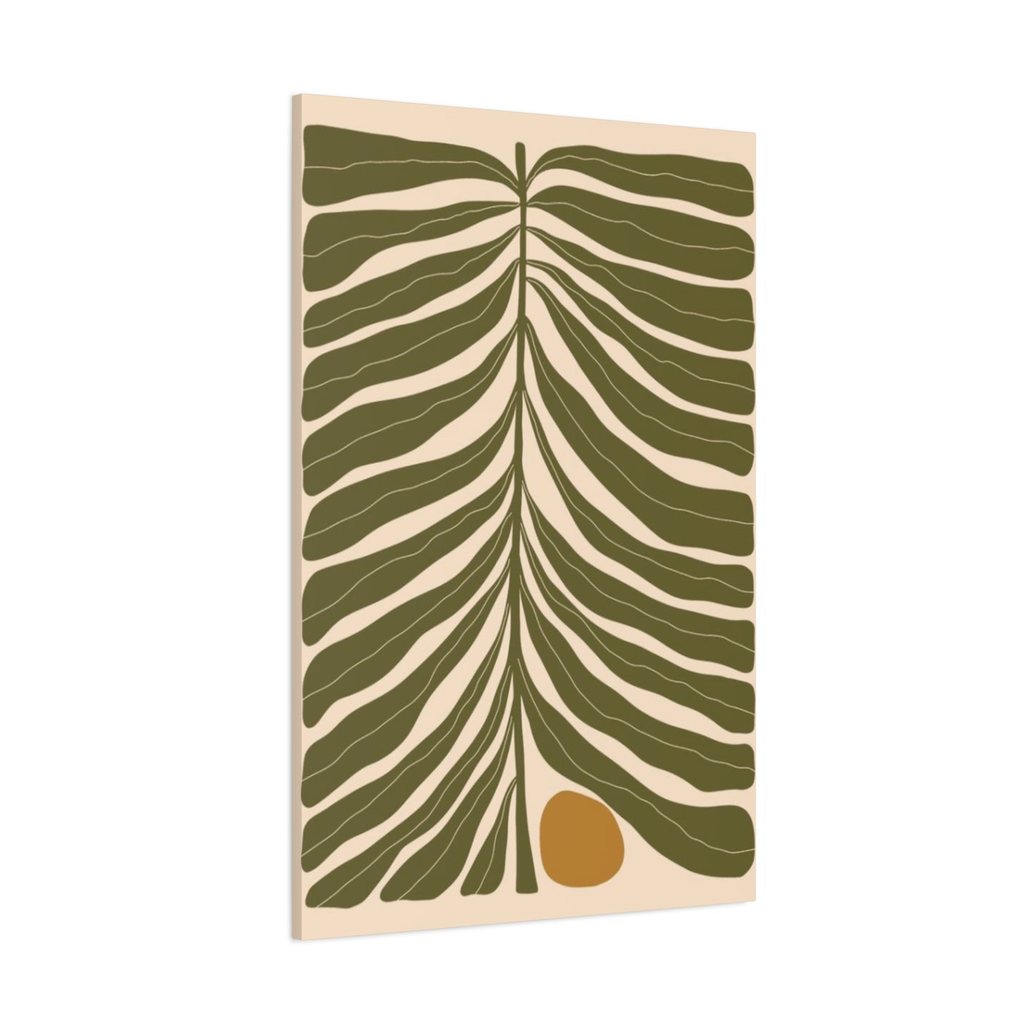 Olive Green Leaves Pattern Wall Art & Canvas Prints