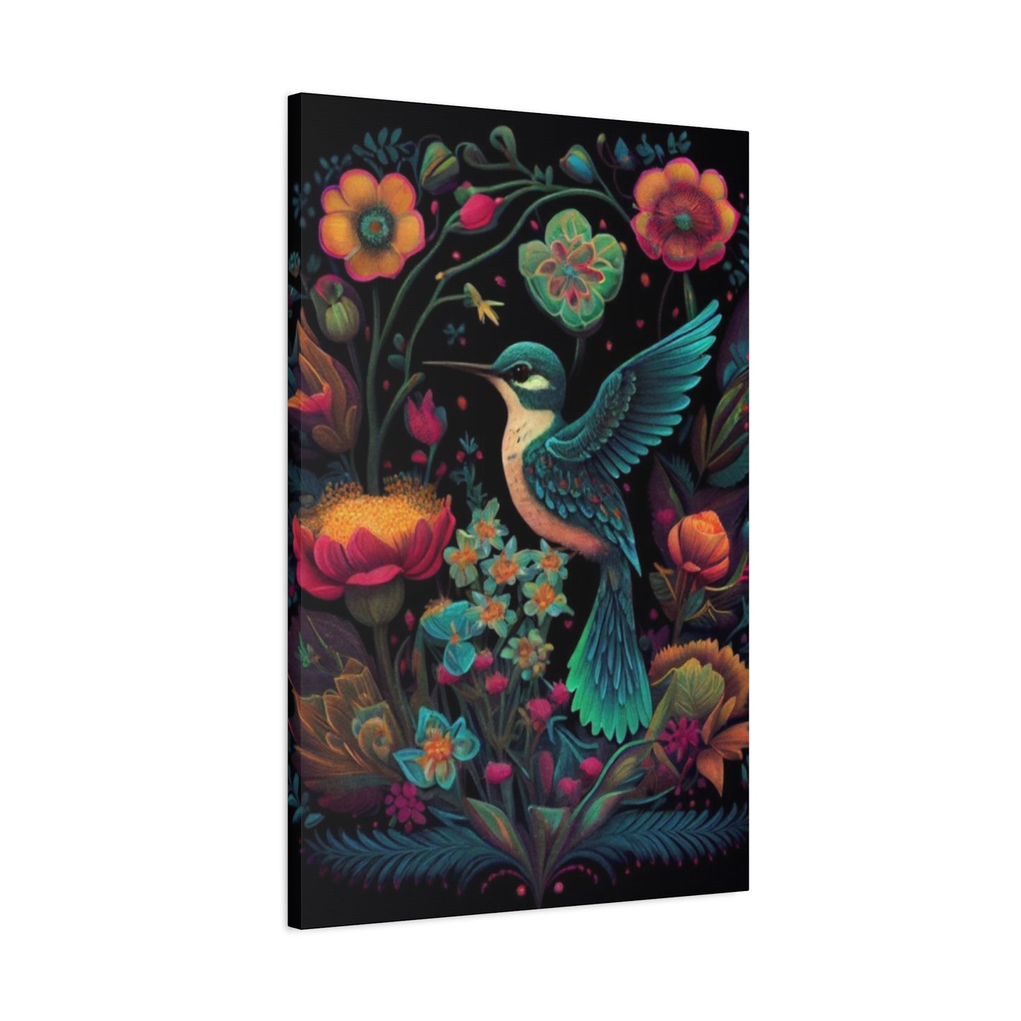 Humming Bird Closeup Painting Wall Art & Canvas Prints