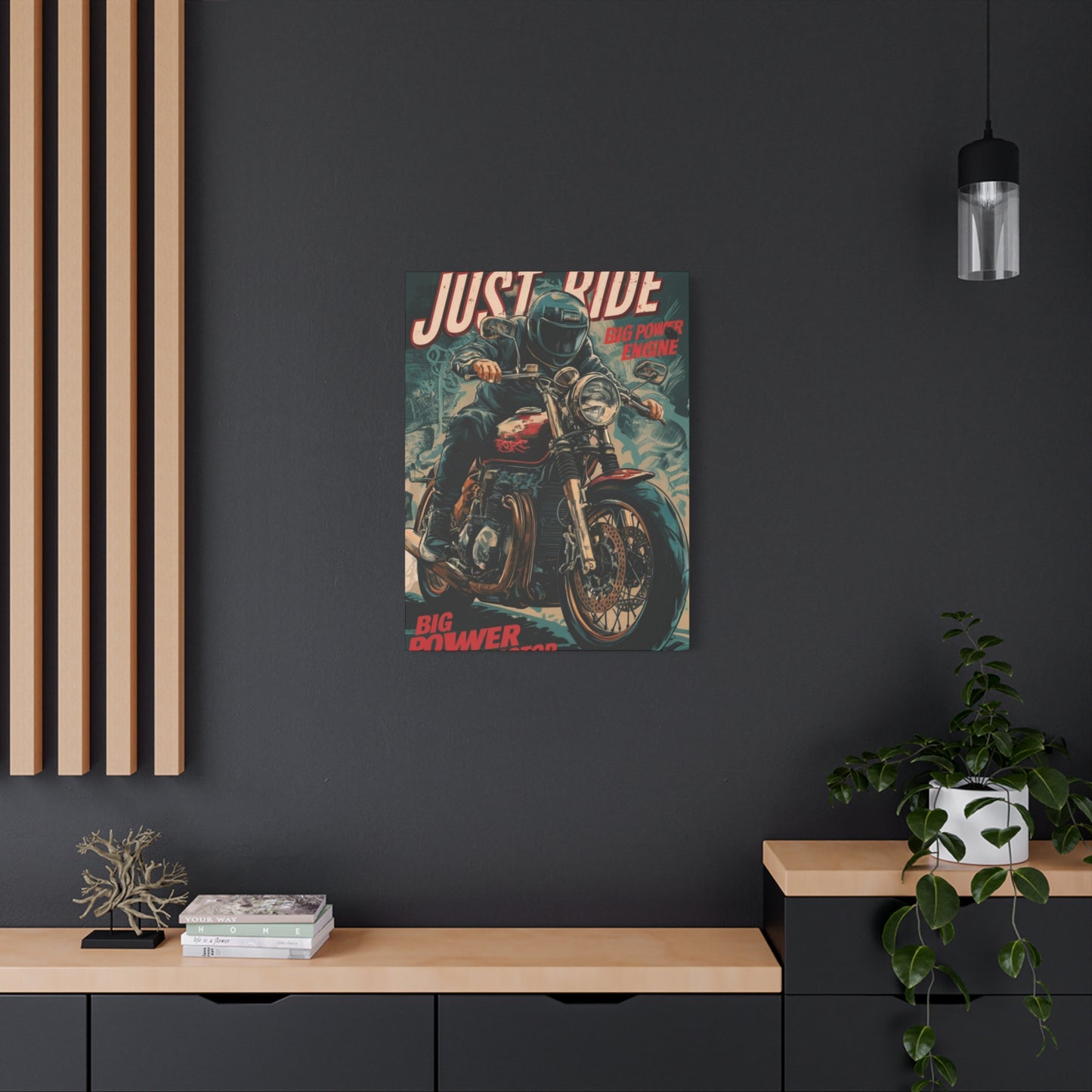 Just Rider Poster Motorcycle Wall Art & Canvas Prints