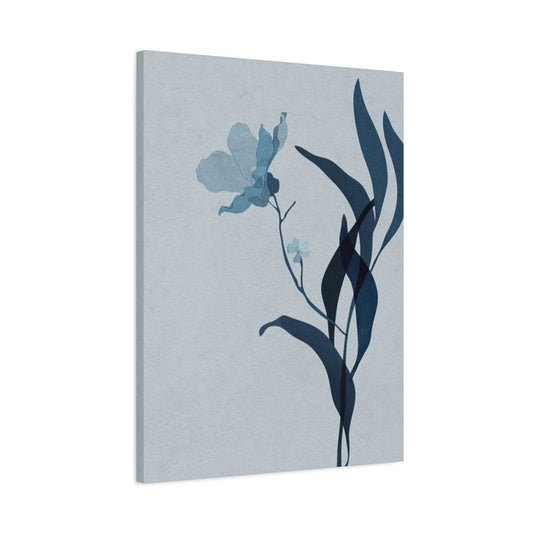 Blue Flower with Leaf Entryway Wall Art & Canvas Prints