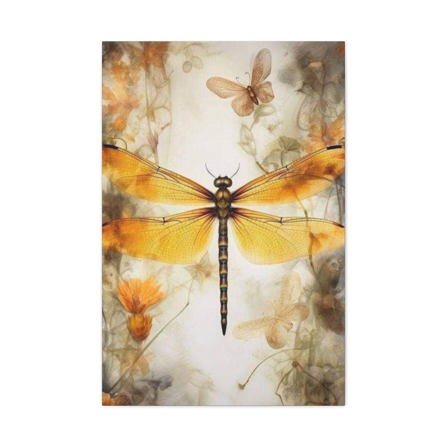 Light Brown Wing Dragonfly Wall Art & Canvas Prints