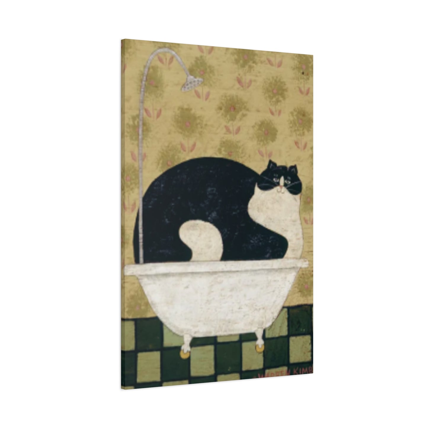 Fat Cat Taking A Bathe Kimble Warren Wall Art & Canvas Prints