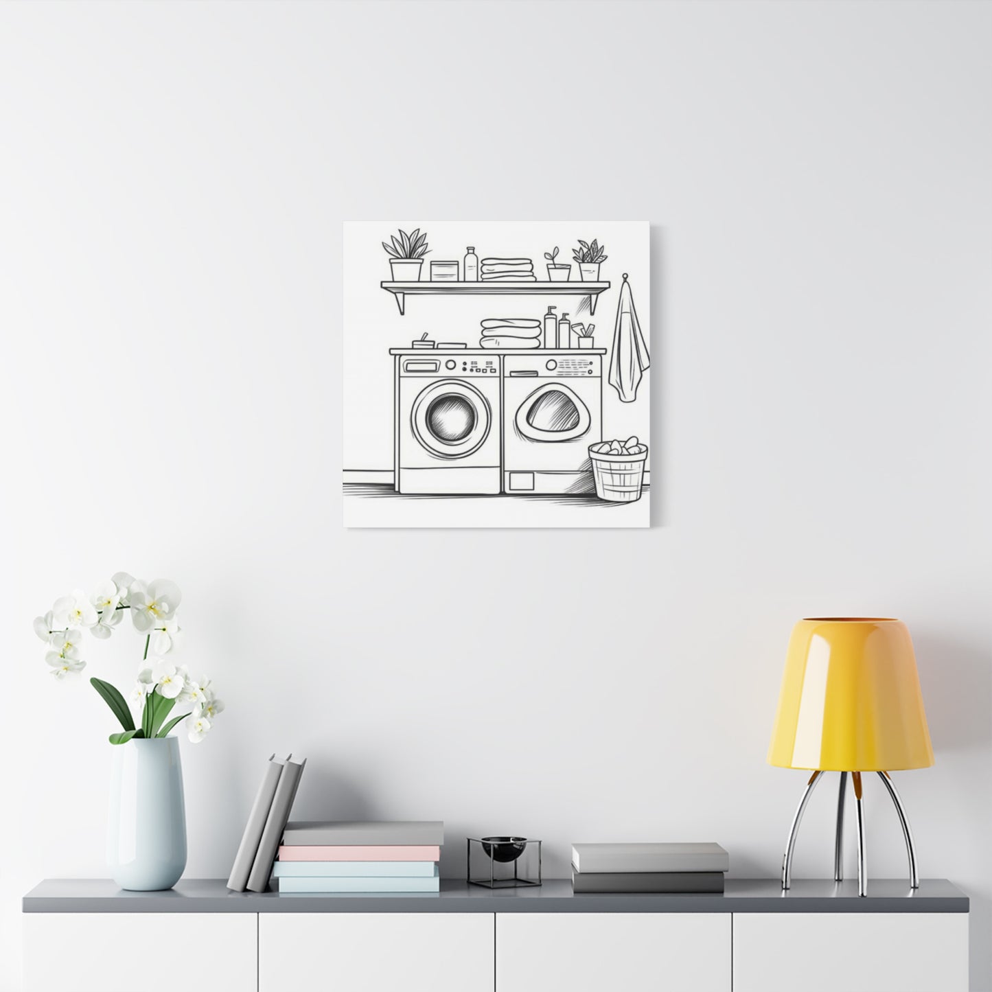 Washer Dryer Drawing Laundry Wall Art & Canvas Prints