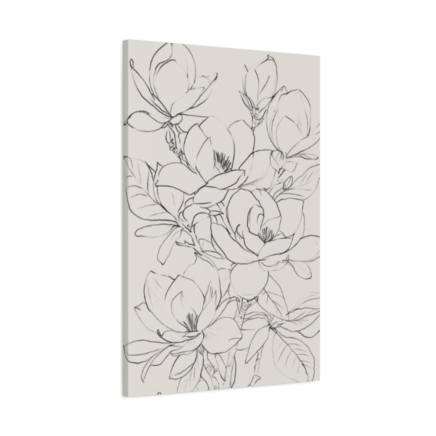 Magnolia Flower Sketch Wall Art & Canvas Prints