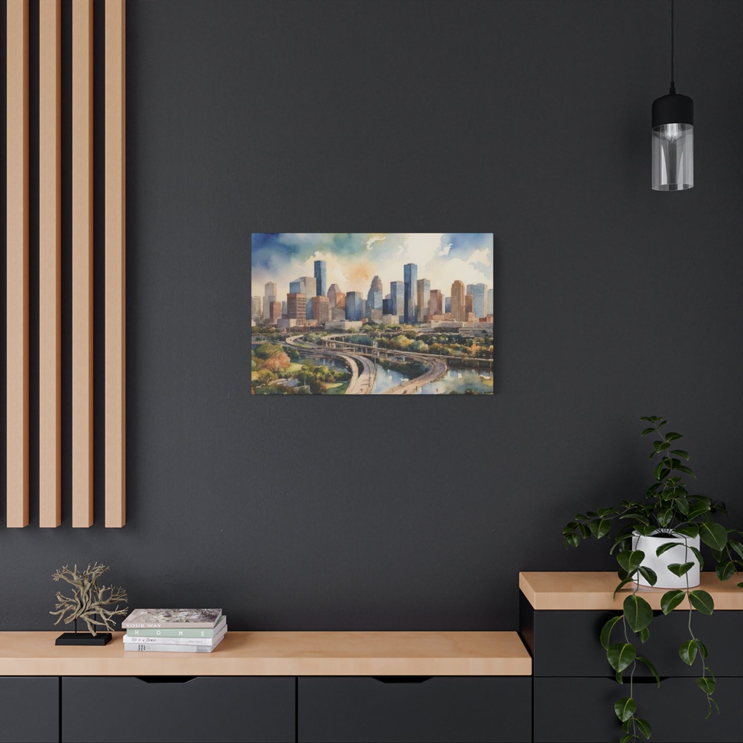 Houston Skyline Painting Wall Art & Canvas Prints