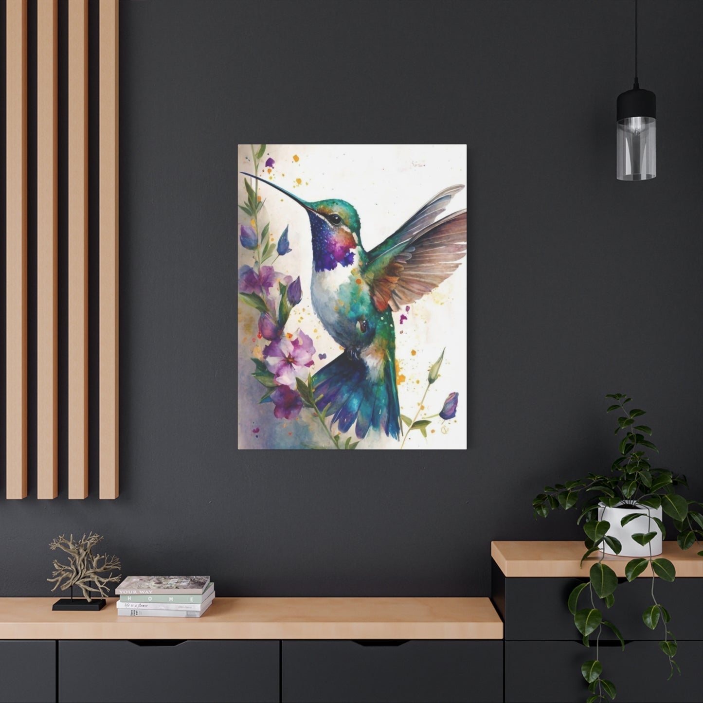 Colorful Humming Bird Painting Wall Art & Canvas Prints