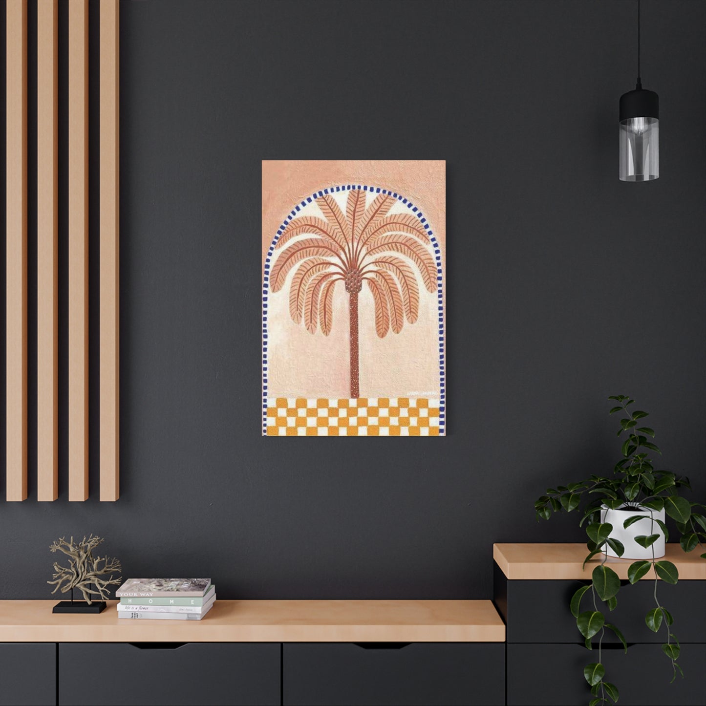 Palm Tree In Egyptian Architecture Wall Art & Canvas Prints