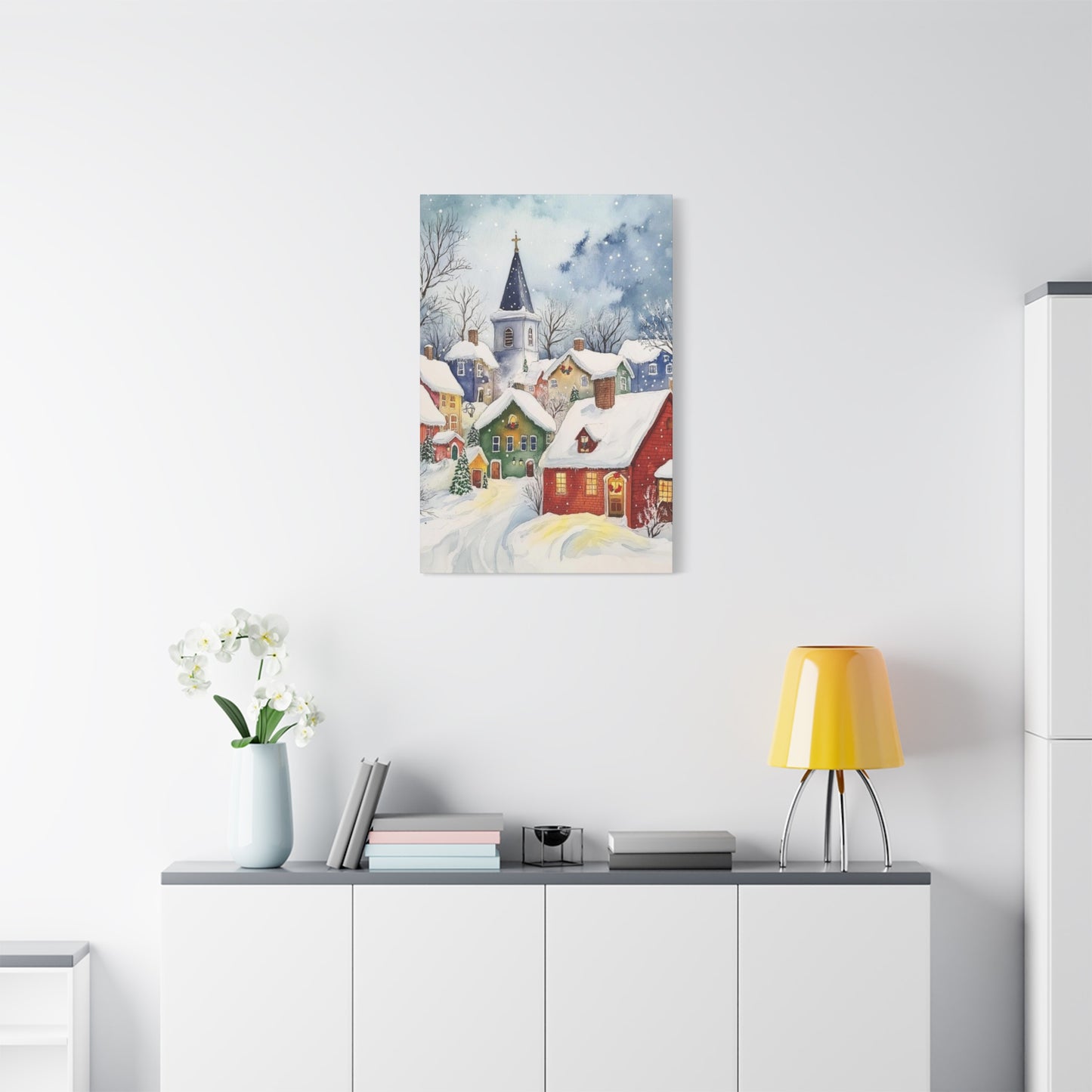 Snowy Town Wall Art & Canvas Prints