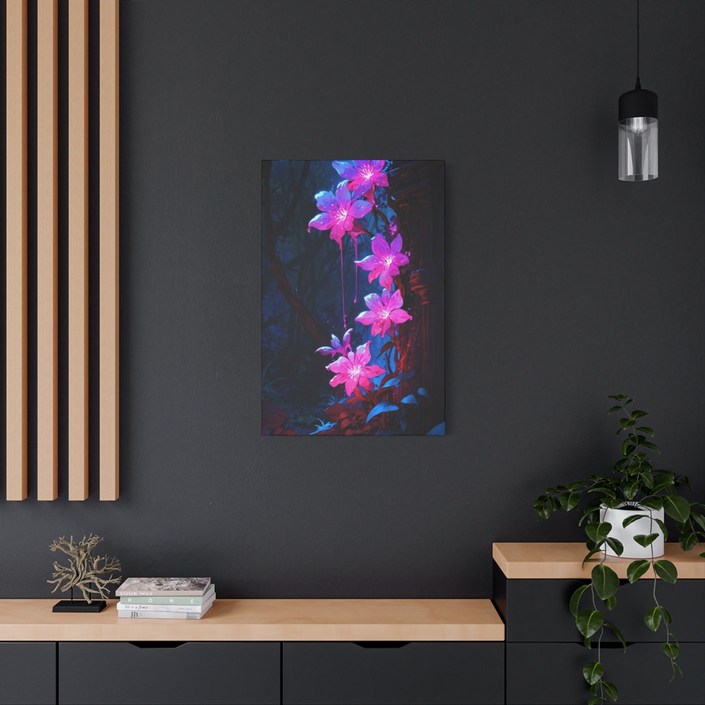 Pink Glowing Flower Wall Art & Canvas Prints