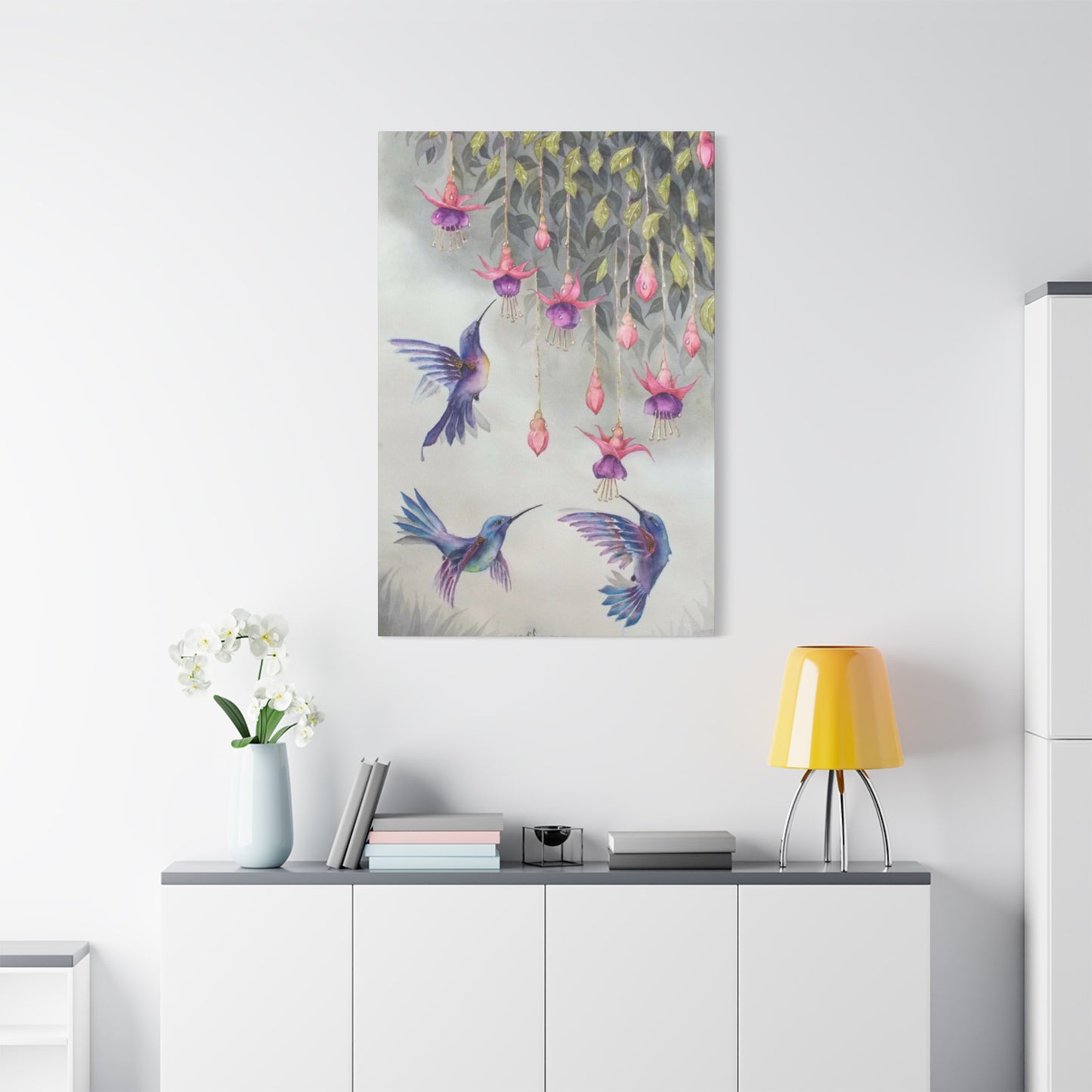 Humming Bird Trio Painting Wall Art & Canvas Prints