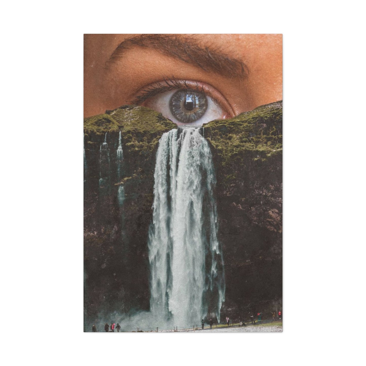 Eye Waterfall Abstract Painting Mixed Media Wall Art & Canvas Prints