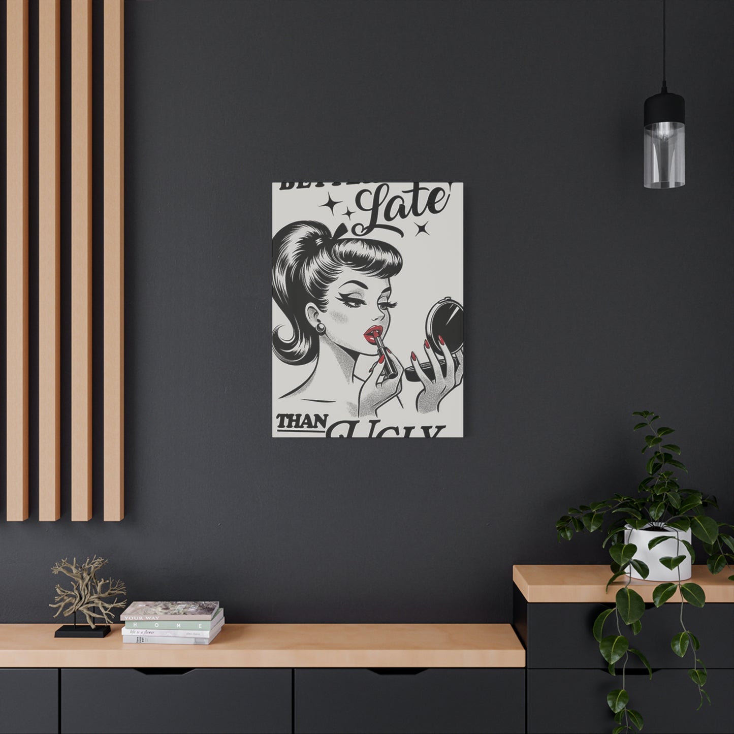 Beautiful Women Red Lips Painting Wall Art & Canvas Prints