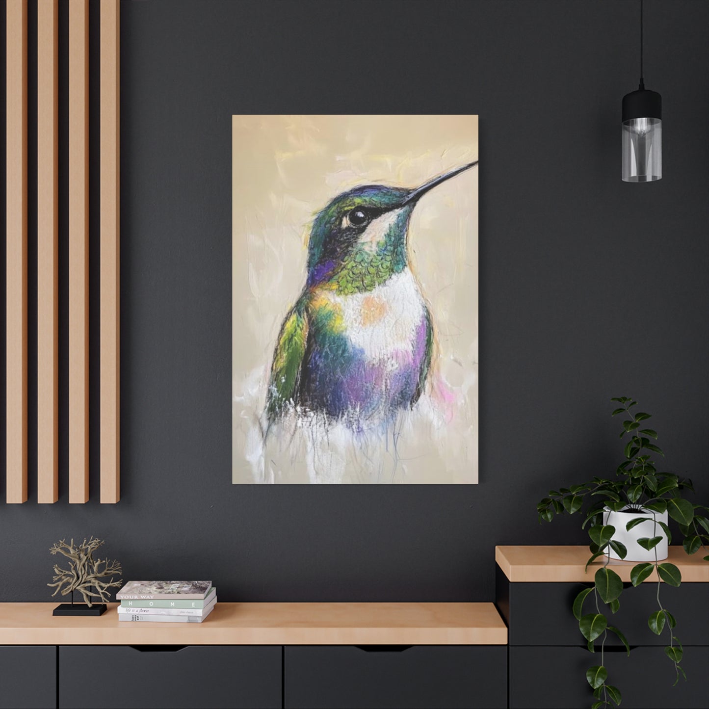 Humming Bird Candid Painting Wall Art & Canvas Prints