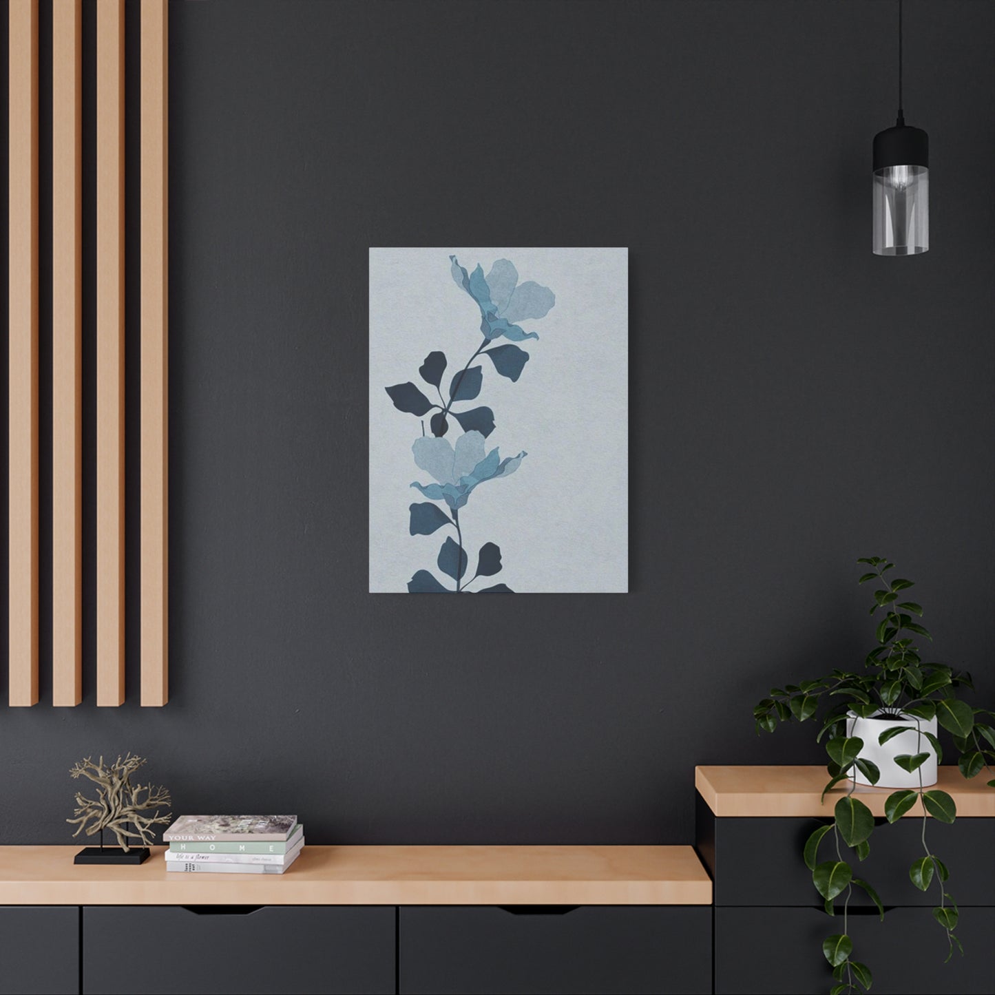 Blue Leaves Entryway Wall Art & Canvas Prints