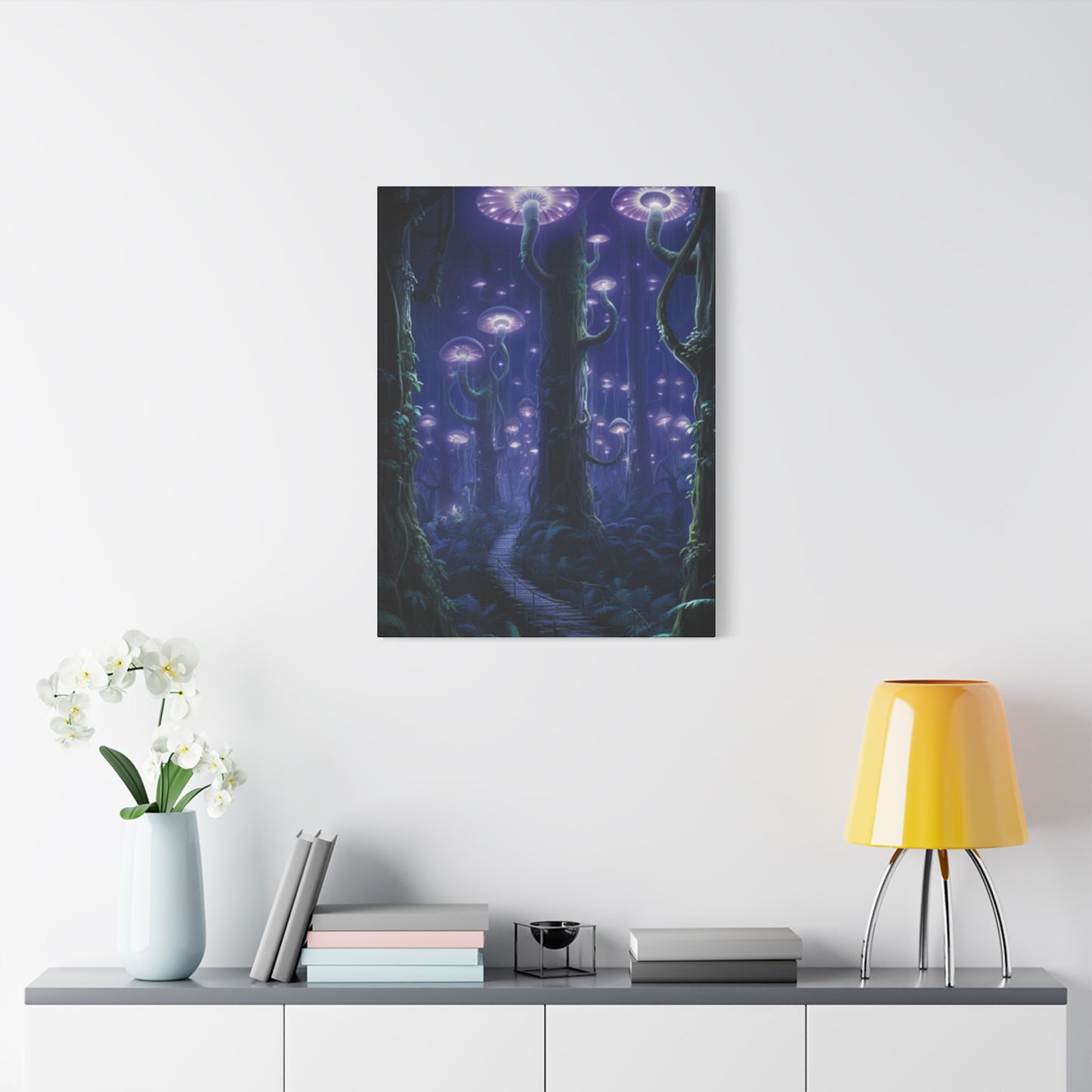 Glowing Mushroom Forest Wall Art & Canvas Prints