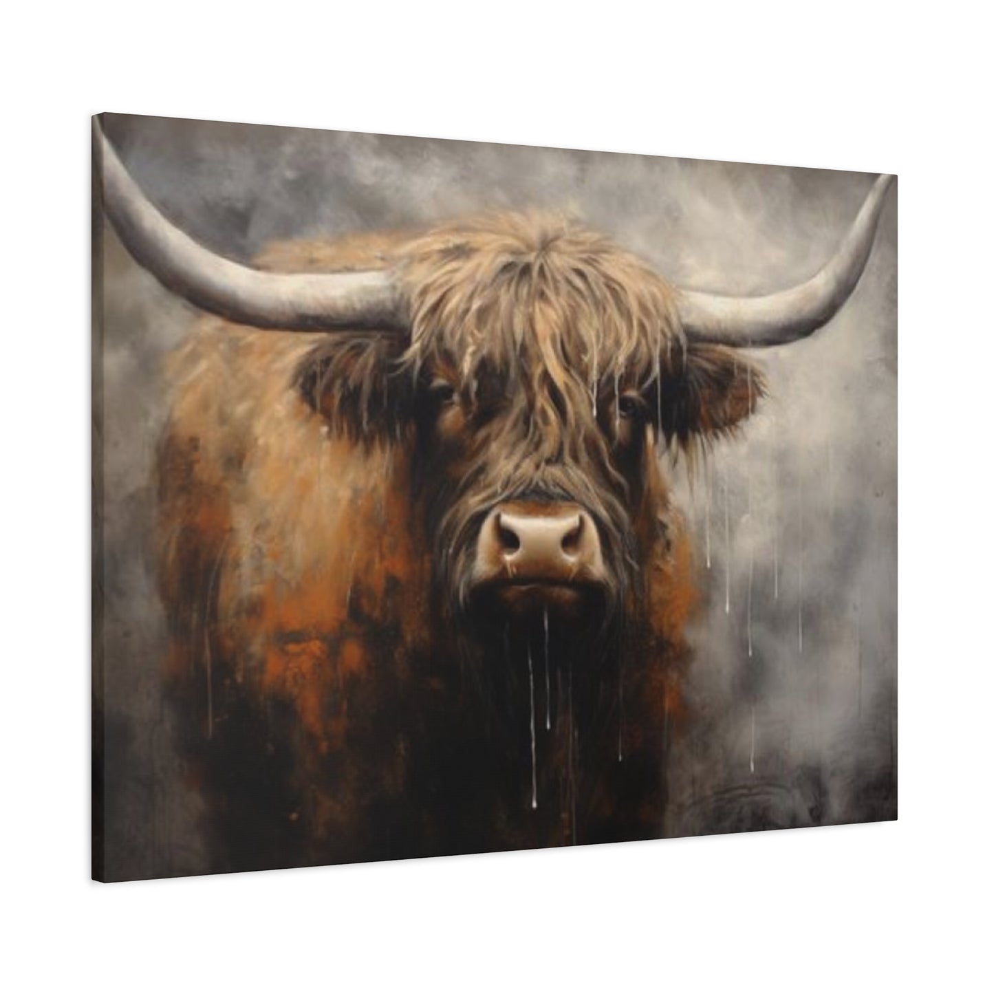 Hairy Bull Long Horns Wall Art & Canvas Prints