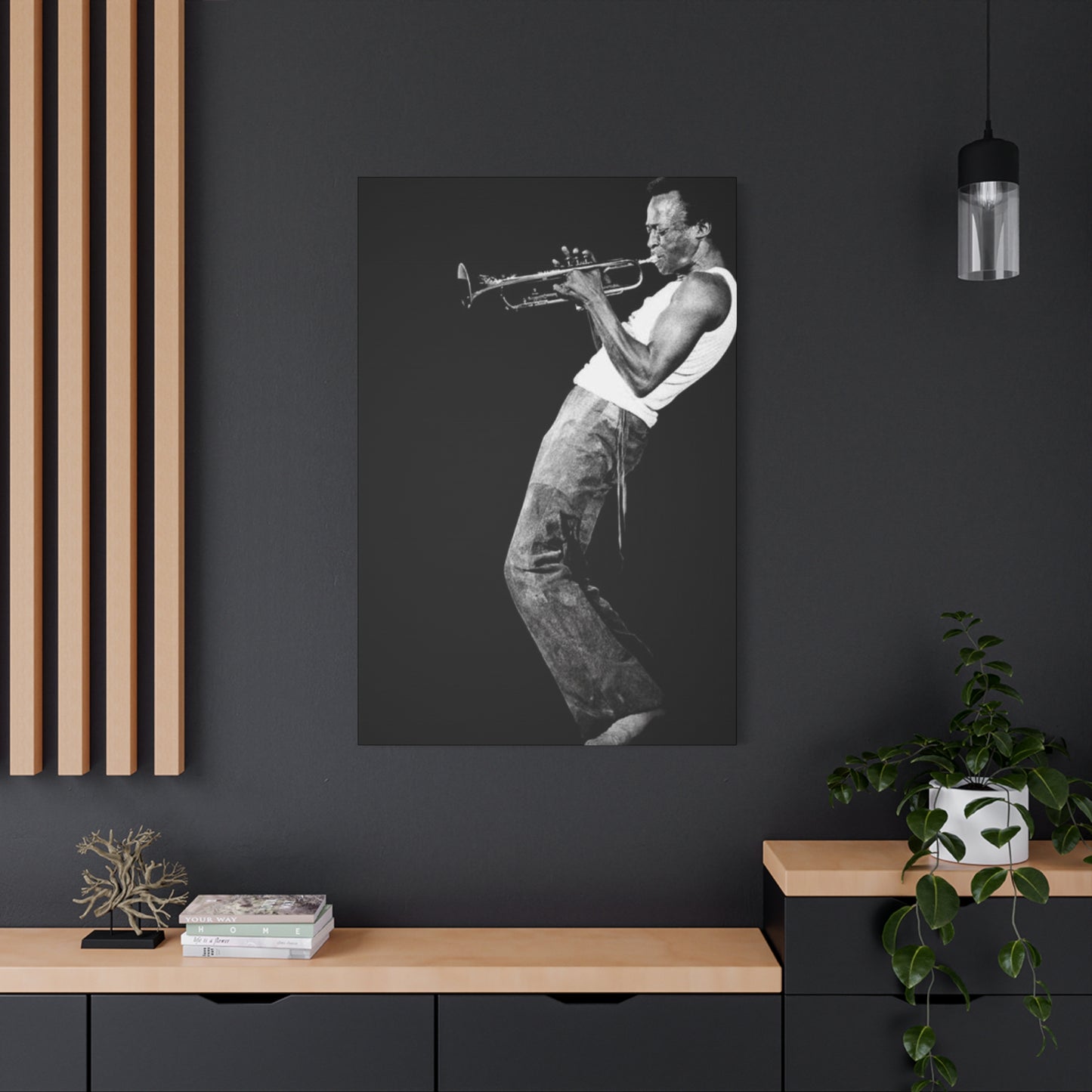 Black And White Jazz Instrument Artist Wall Art & Canvas Prints