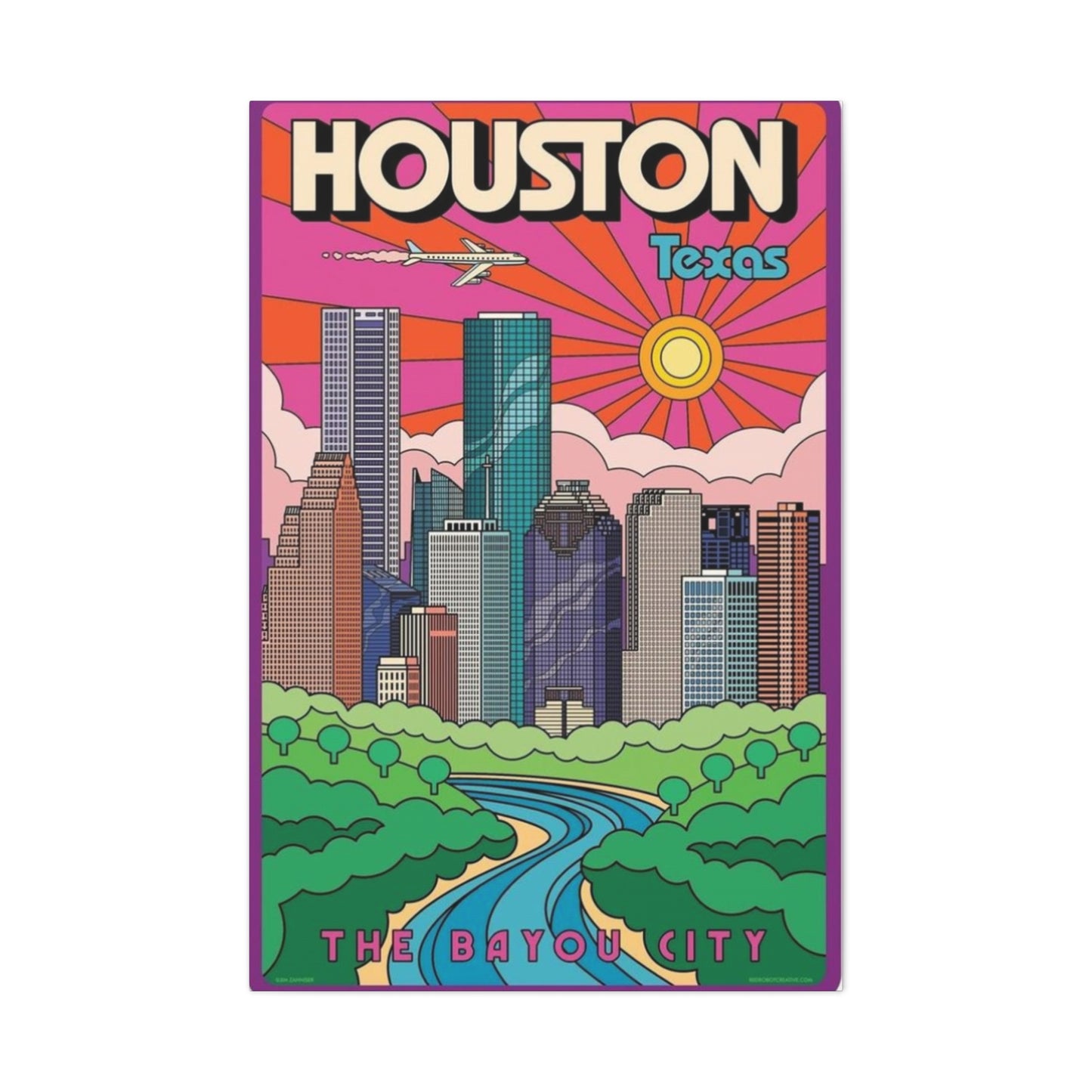 Houston City Graffiti Skylines Wall Art & Canvas Prints