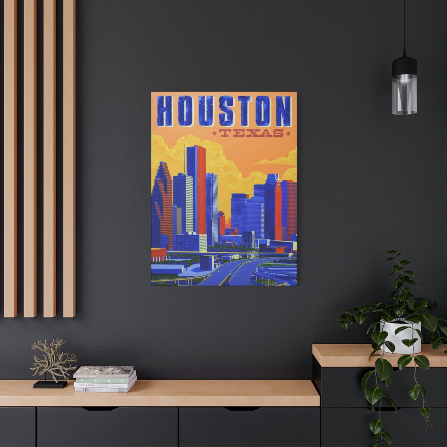 Colorful Houston Skyline Painting Wall Art & Canvas Prints