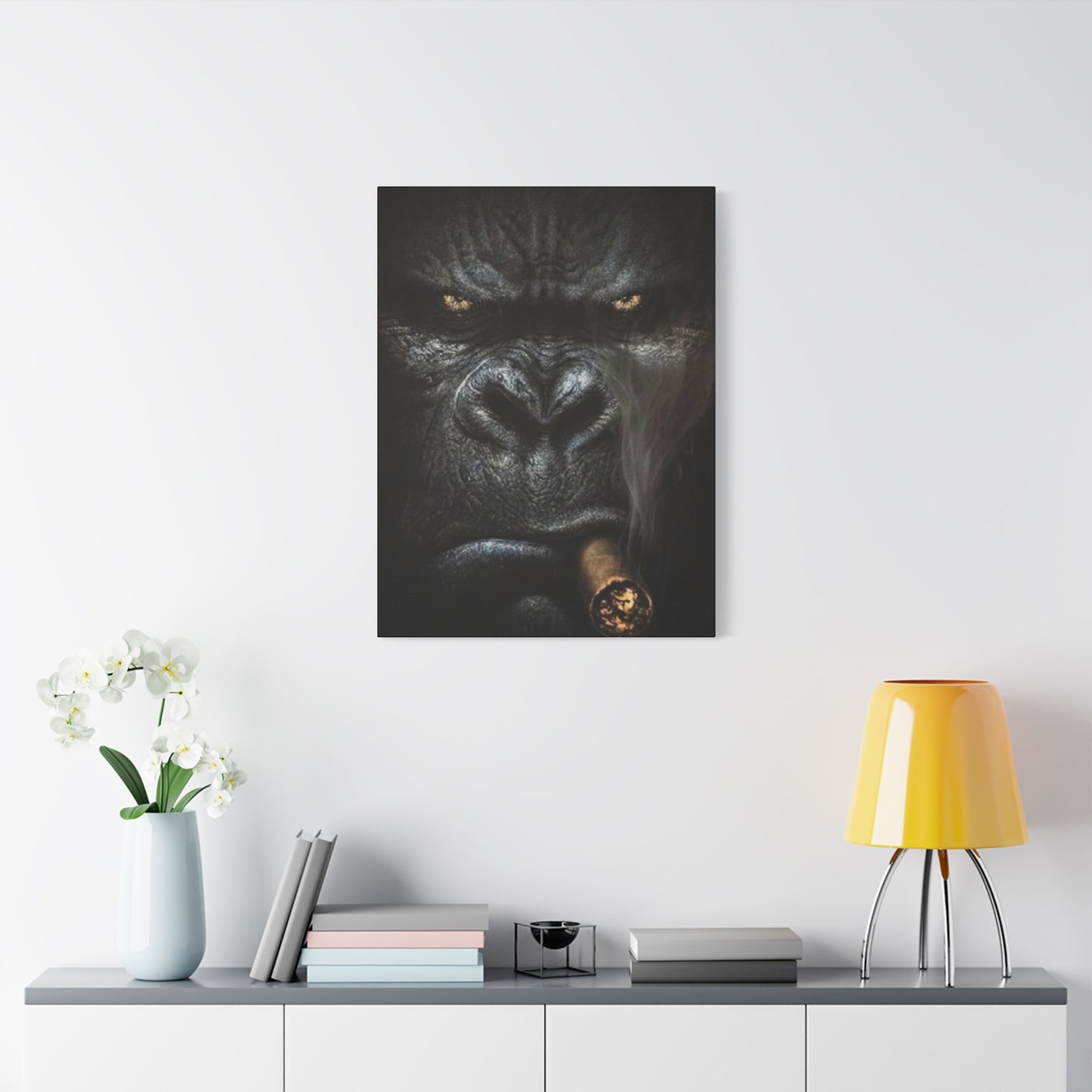 Smoking Gorilla Man Cave Decor Wall Art & Canvas Prints