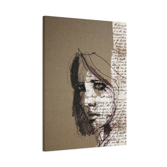 Short Hair Girl Abstract Painting Mixed Media Wall Art & Canvas Prints