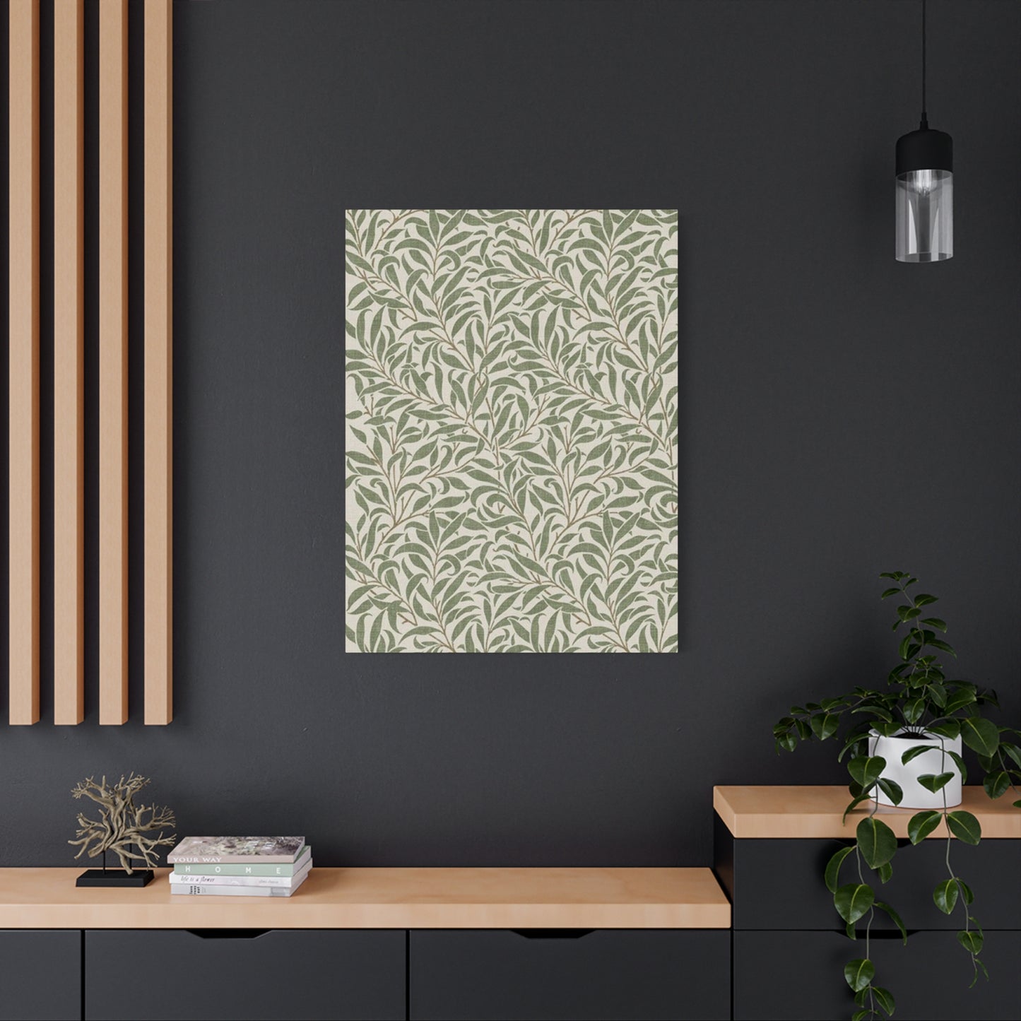 Olive Green Plant Pattern Poster Wall Art & Canvas Prints