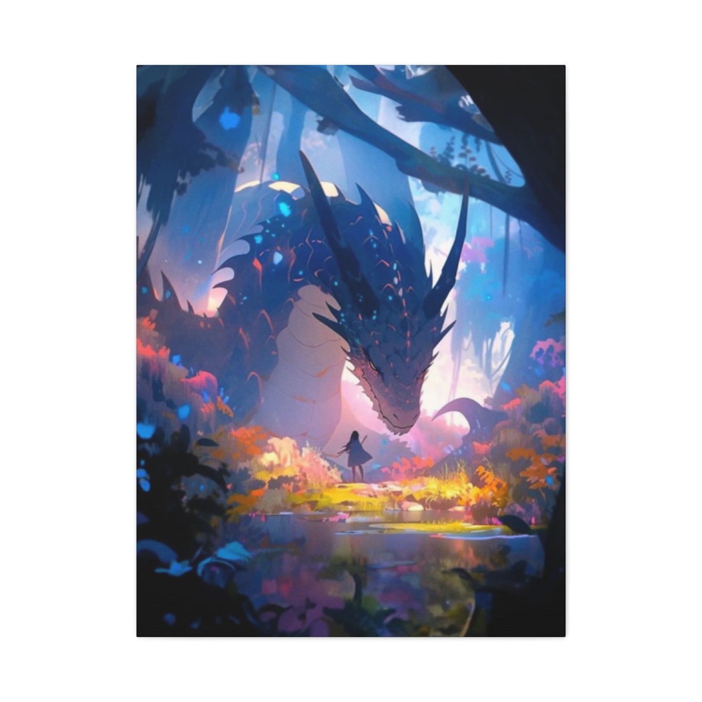 Little Girl with Dragon Wall Art & Canvas Prints