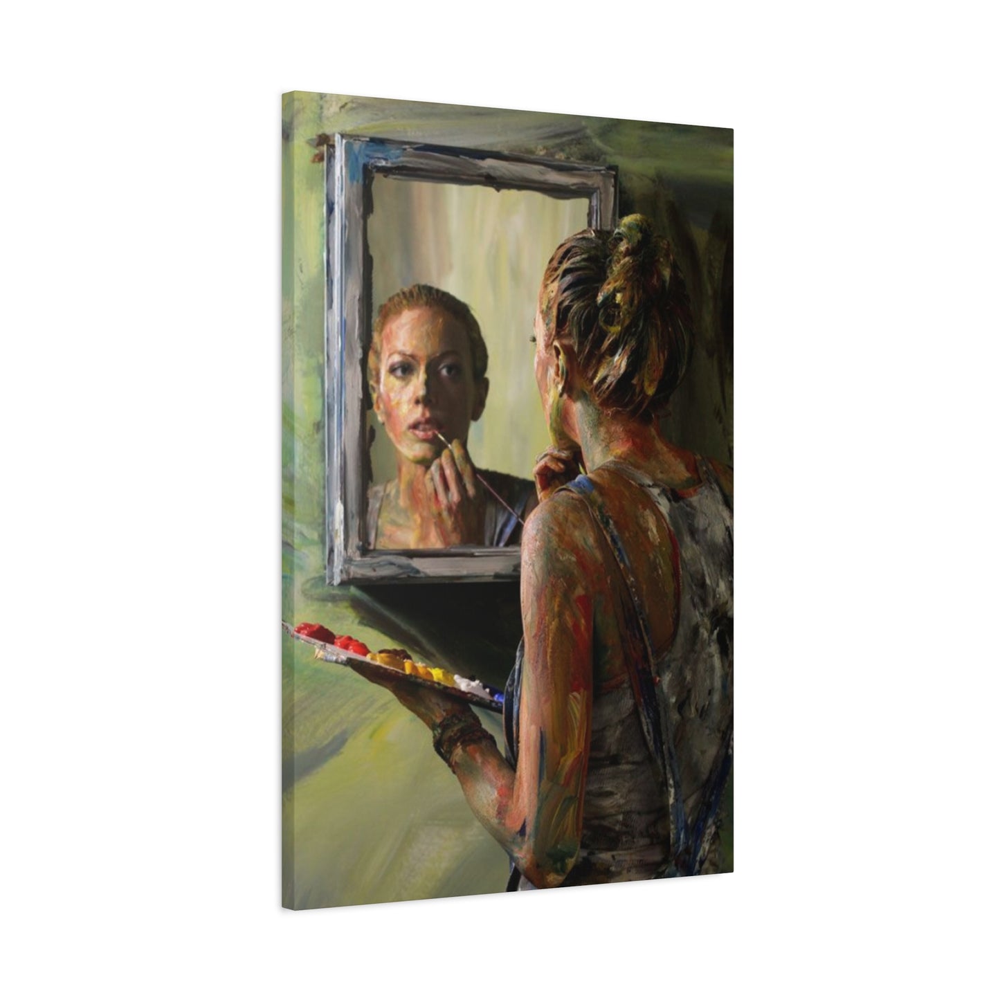 Girl Painting A Painting Mixed Media Wall Art & Canvas Prints