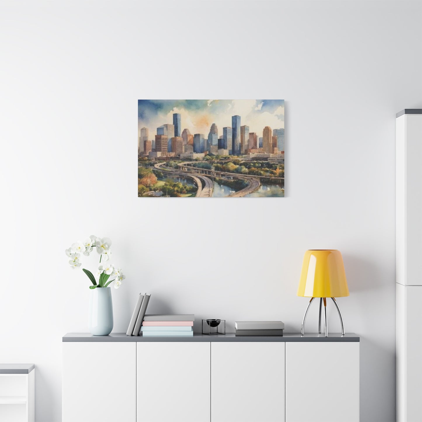 Houston Skyline Painting Wall Art & Canvas Prints