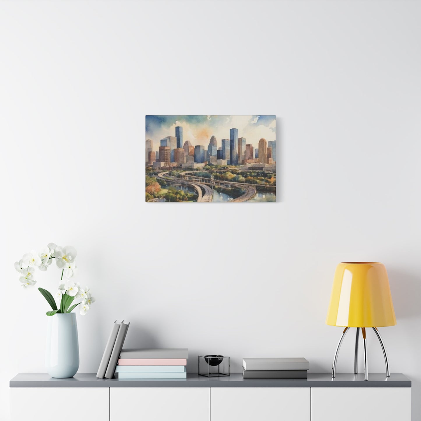 Houston Skyline Painting Wall Art & Canvas Prints