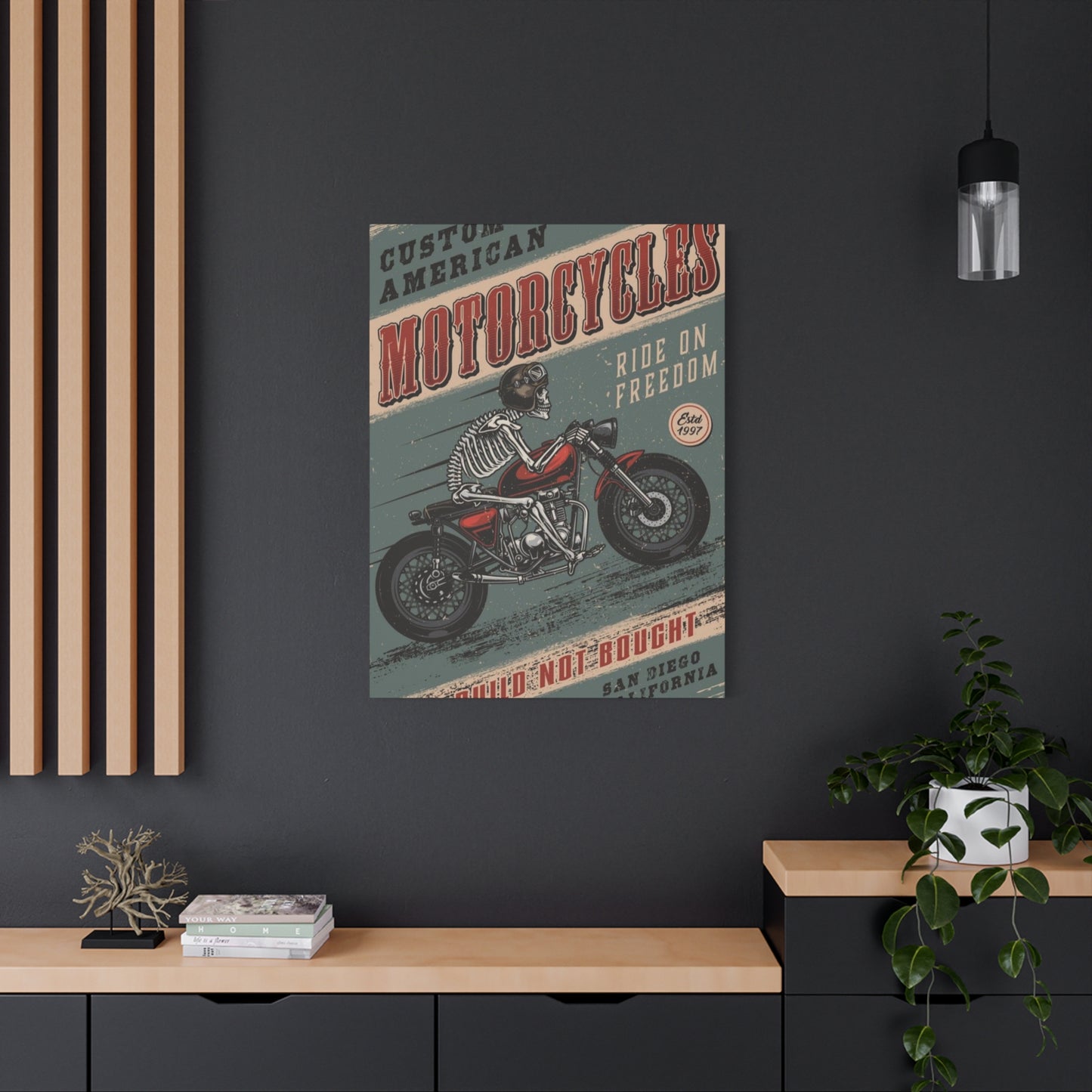 Bike Building Poster Motorcycle Wall Art & Canvas Prints