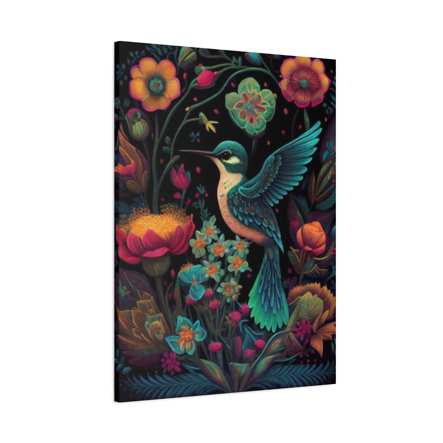 Humming Bird Closeup Painting Wall Art & Canvas Prints