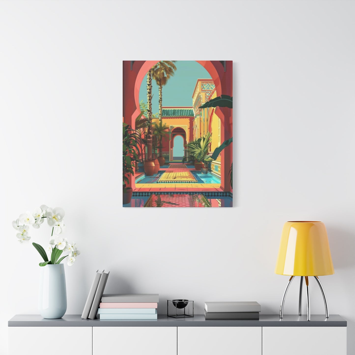 Red & Yellow Architecture in Moroccan Wall Art & Canvas Prints