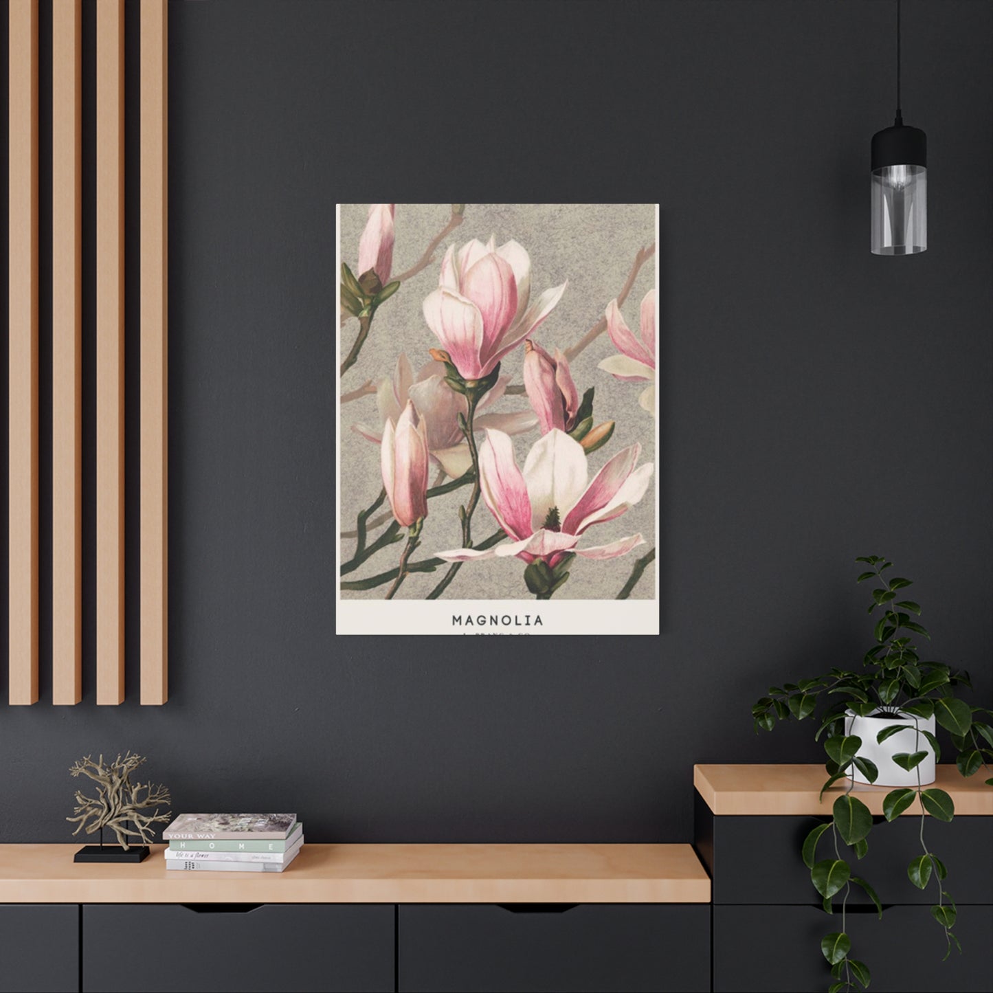 Pink Magnolia Flower Painting Wall Art & Canvas Prints