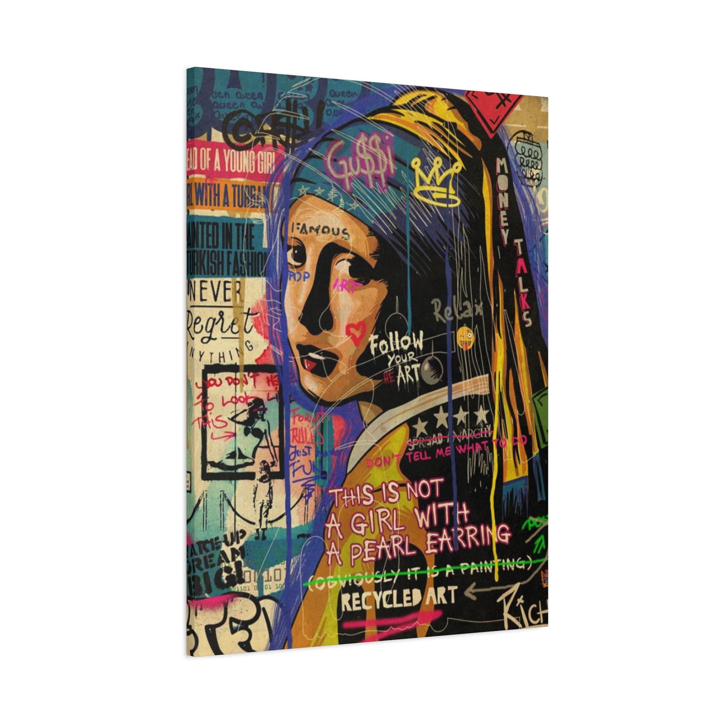 Girl Candid Abstract Painting Mixed Media Wall Art & Canvas Prints