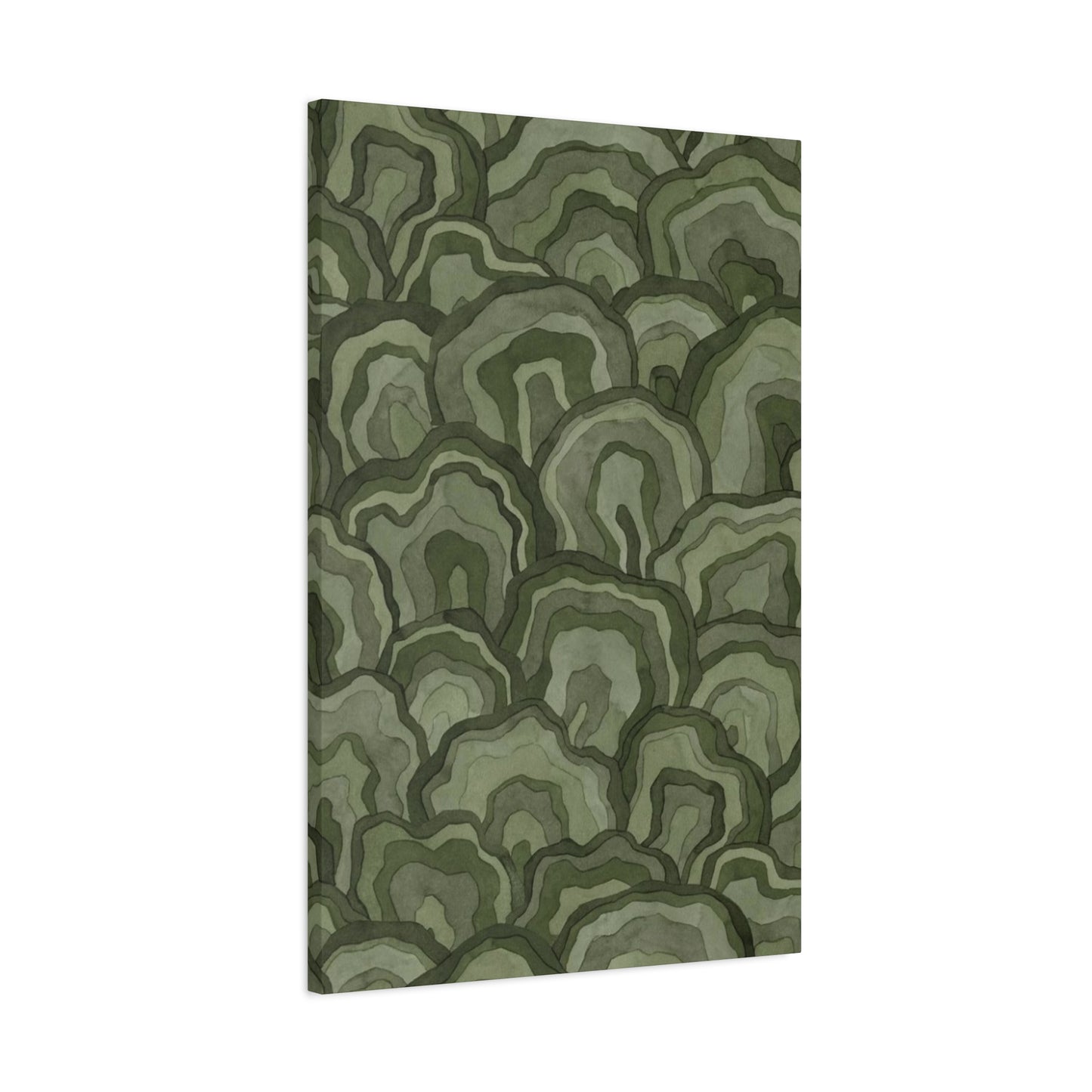 Olive Green Flower Pattern Wall Art & Canvas Prints