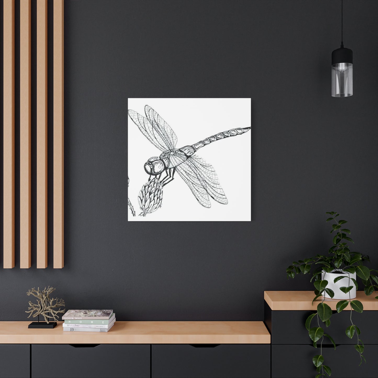 Black & White Dragonfly Wall Art & Canvas Prints