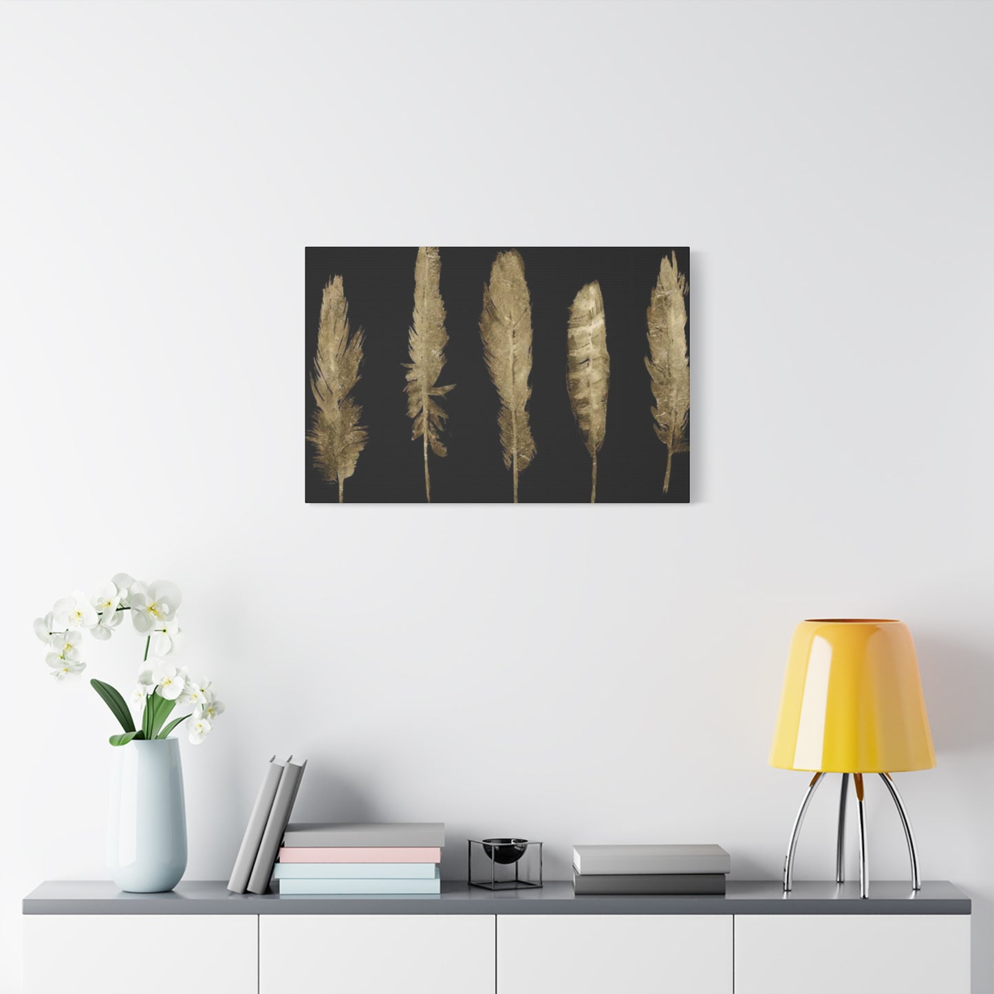 Golden Feather Wall Art & Canvas Prints