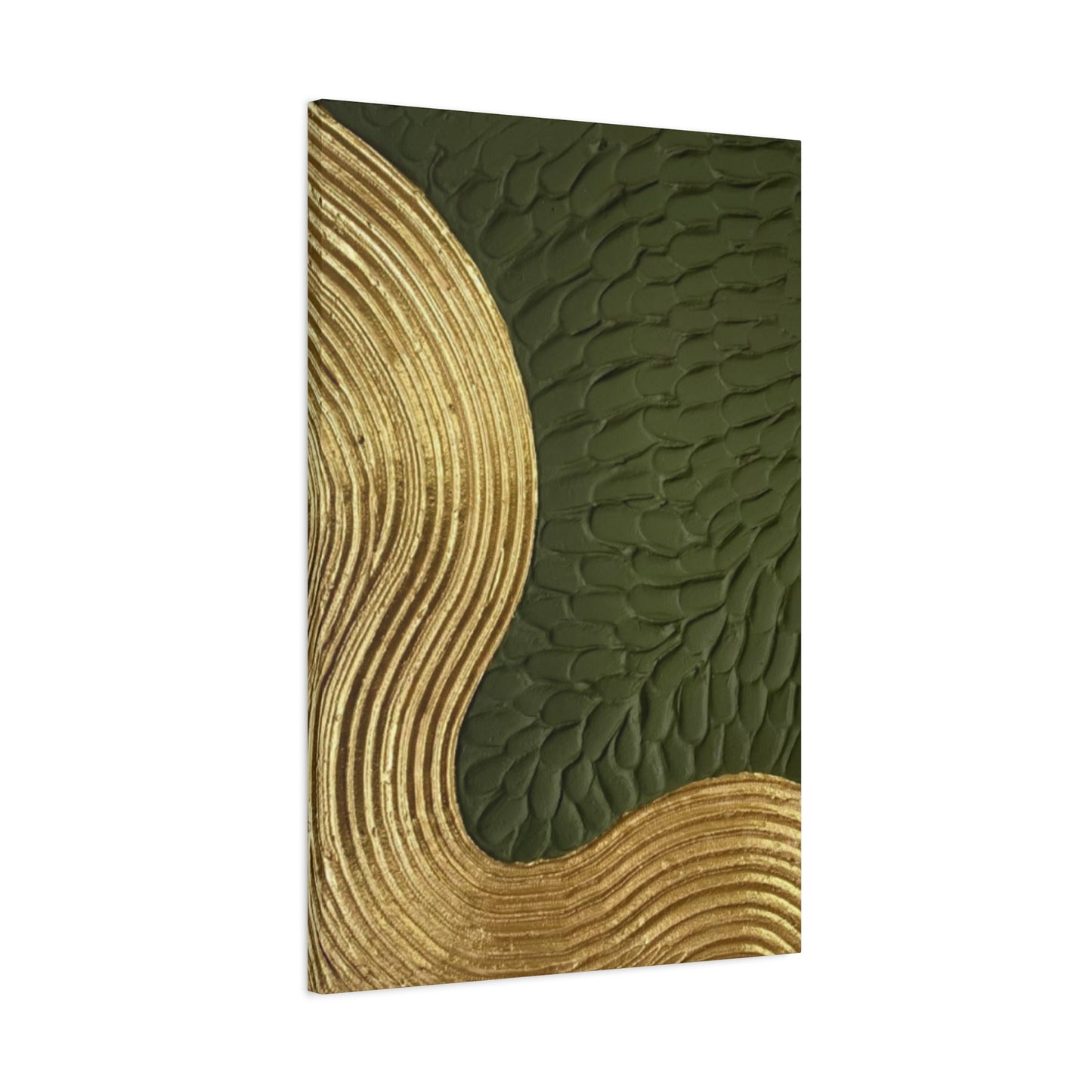 Golden & Olive Green Color Drawing Wall Art & Canvas Prints