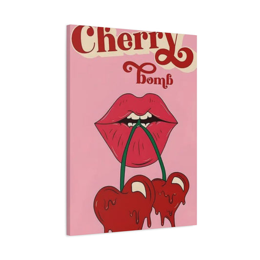 Cherry Bomb Lips Painting Wall Art & Canvas Prints