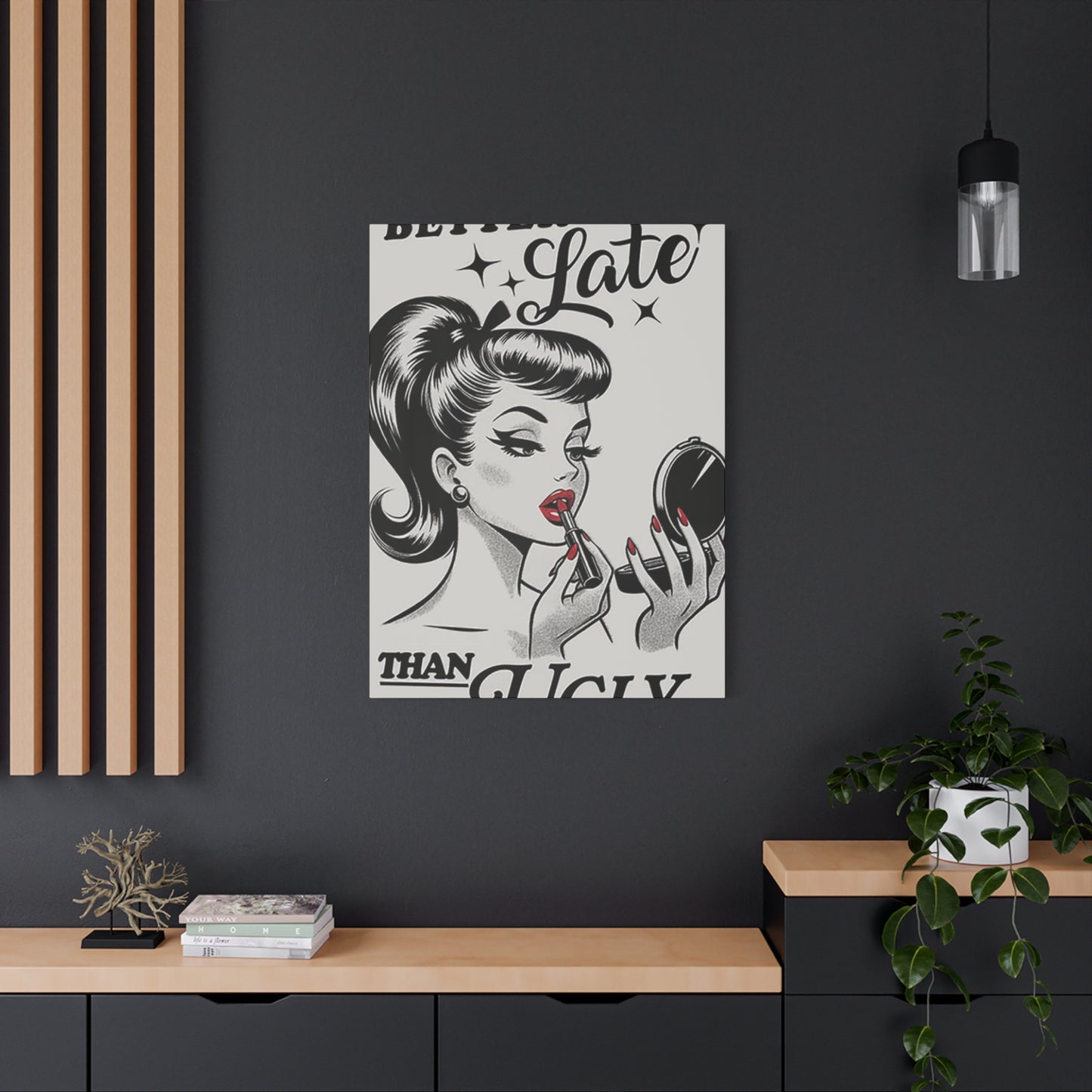 Beautiful Women Red Lips Painting Wall Art & Canvas Prints