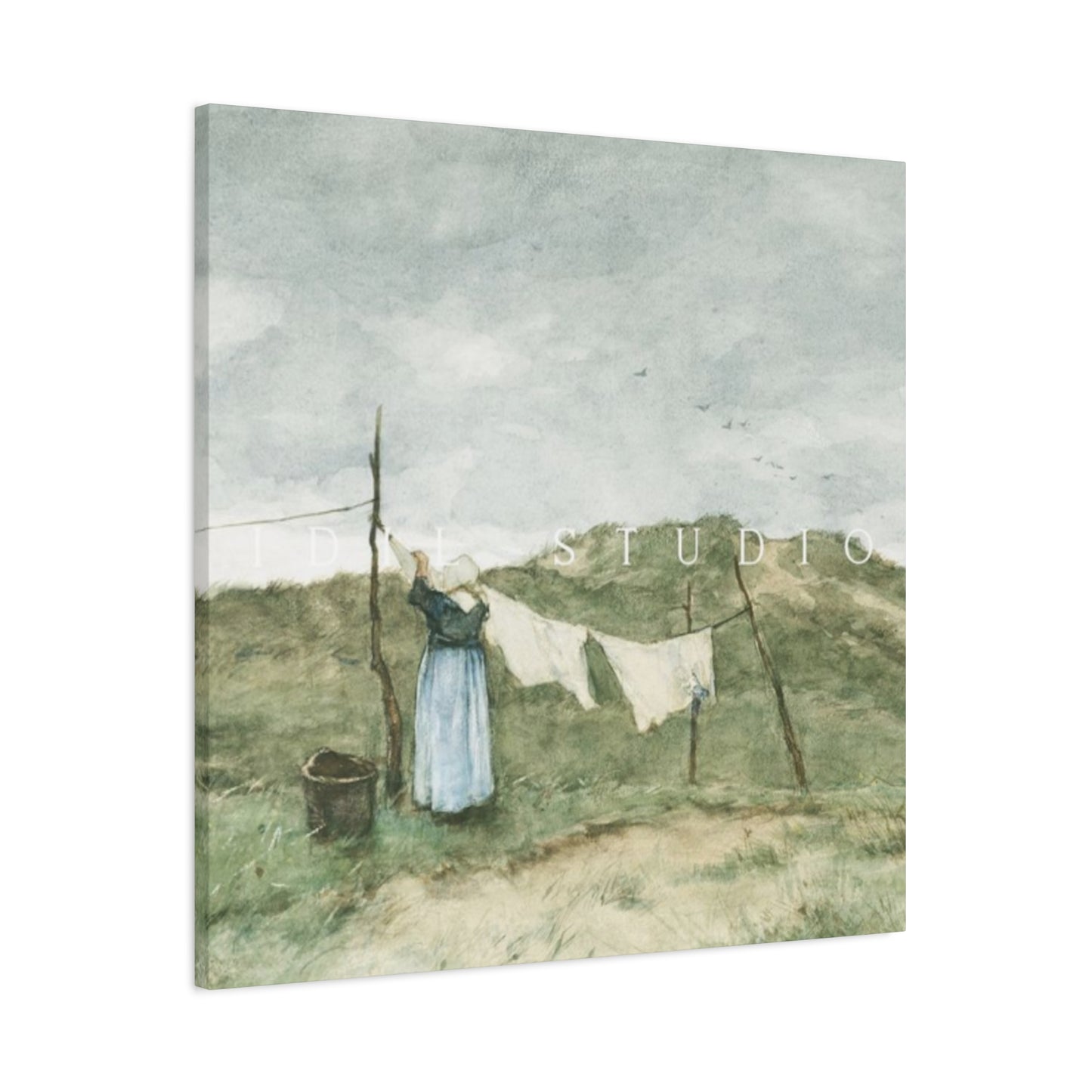 White Clothes Drying Laundry Wall Art & Canvas Prints